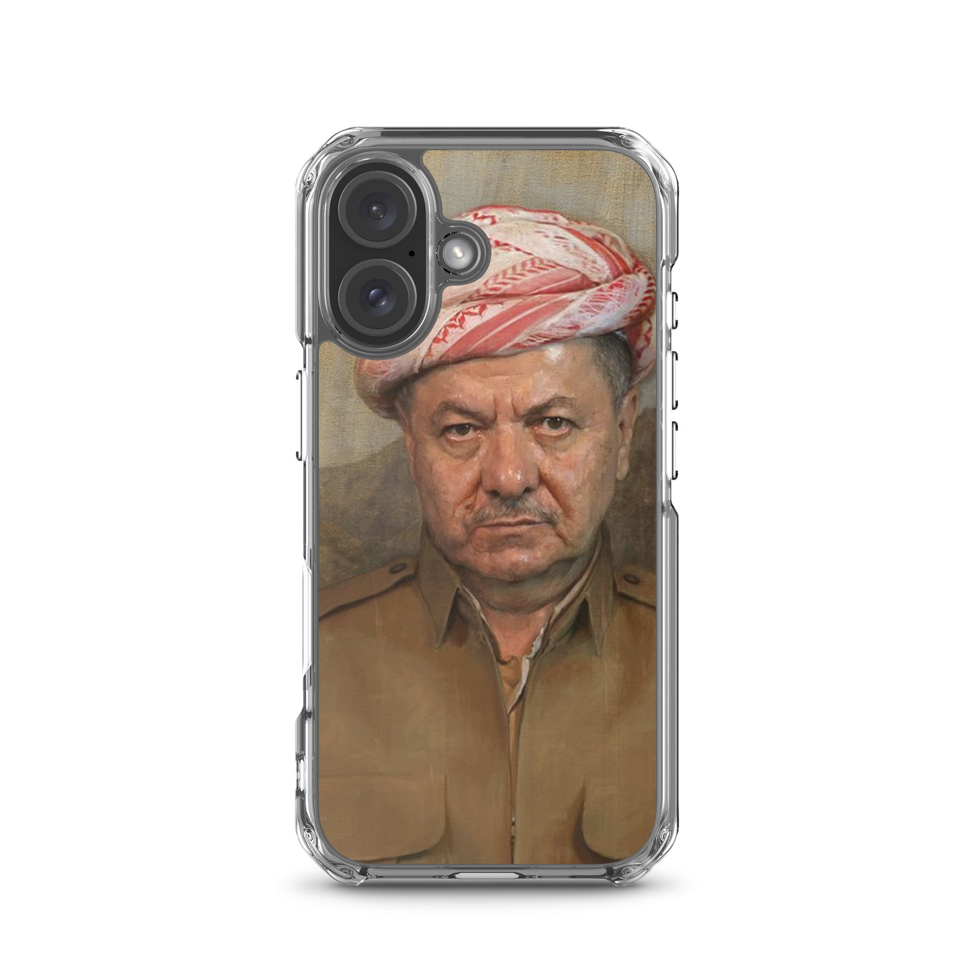 Mesut Barzani Clear iPhone Case | Kurdish Leader Phone Case - Kurdish Identity Phone Case | MarsoniPrint