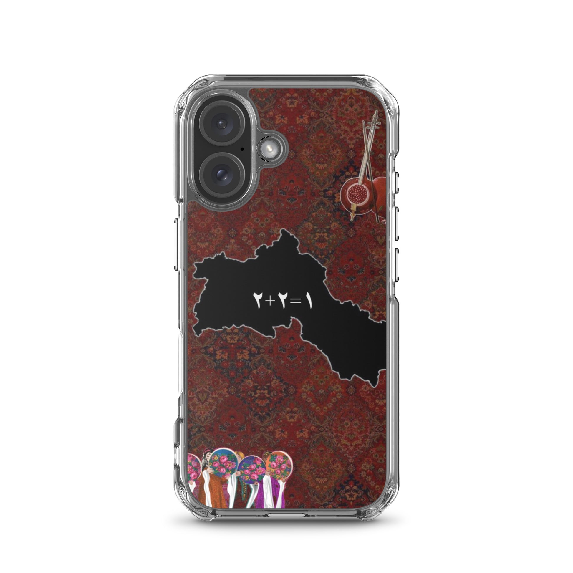Kurdistan Map Clear iPhone Case | Kurdish 2+2=1 Phone Case - Kurdish Identity Phone Case | MarsoniPrint
