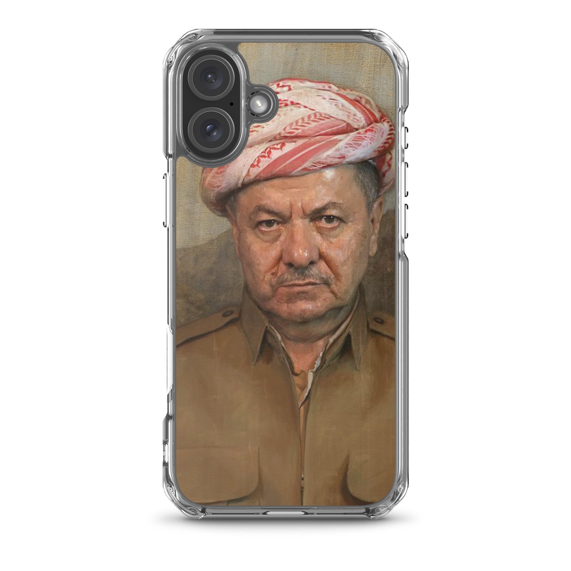 Mesut Barzani Clear iPhone Case | Kurdish Leader Phone Case - Kurdish Identity Phone Case | MarsoniPrint