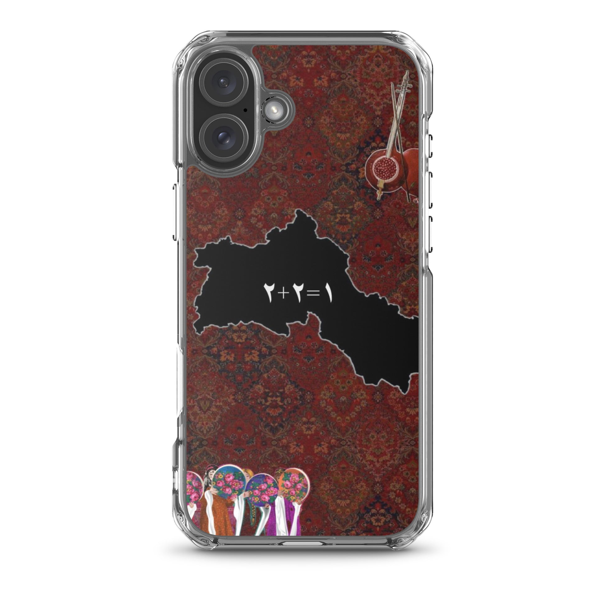 Kurdistan Map Clear iPhone Case | Kurdish 2+2=1 Phone Case - Kurdish Identity Phone Case | MarsoniPrint