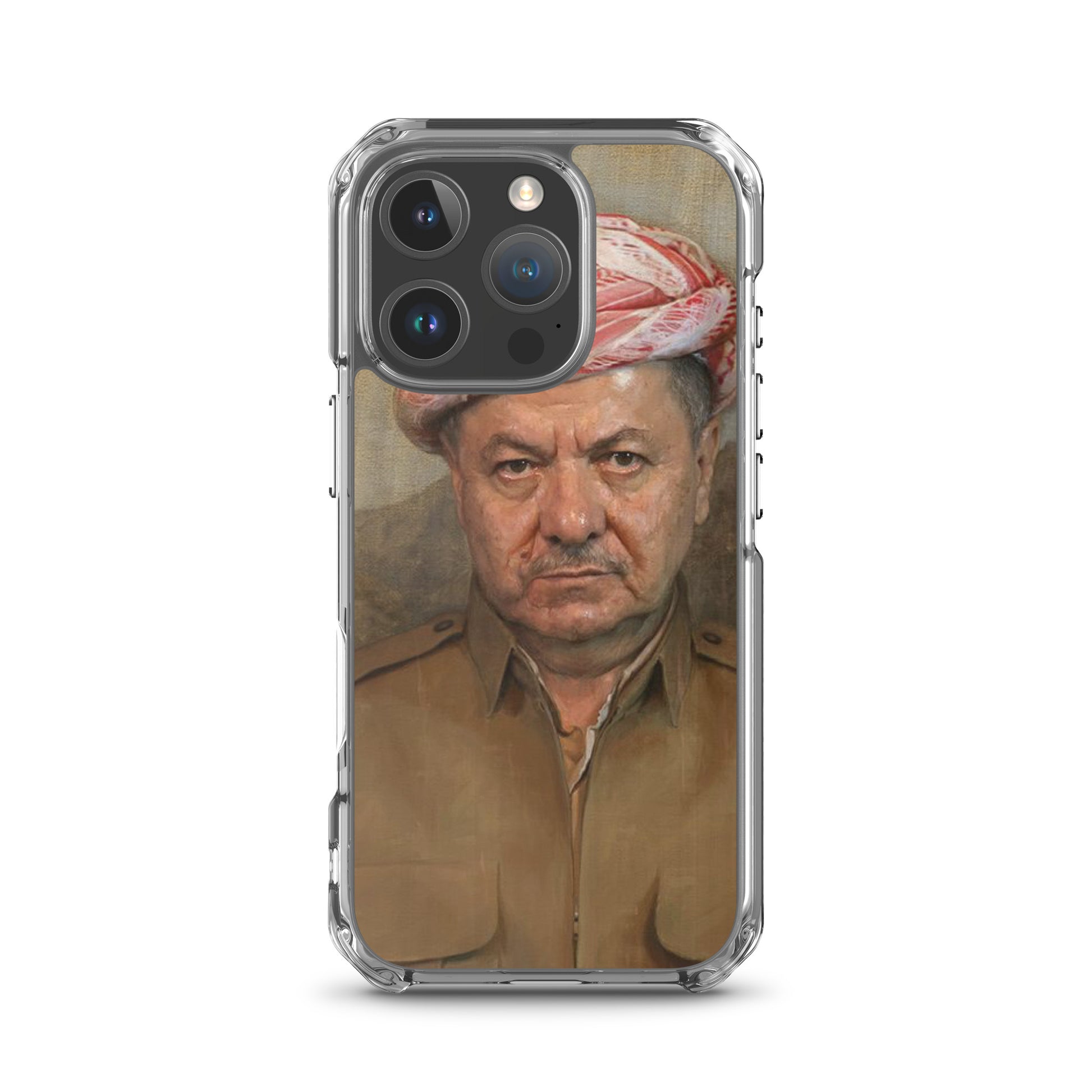 Mesut Barzani Clear iPhone Case | Kurdish Leader Phone Case - Kurdish Identity Phone Case | MarsoniPrint