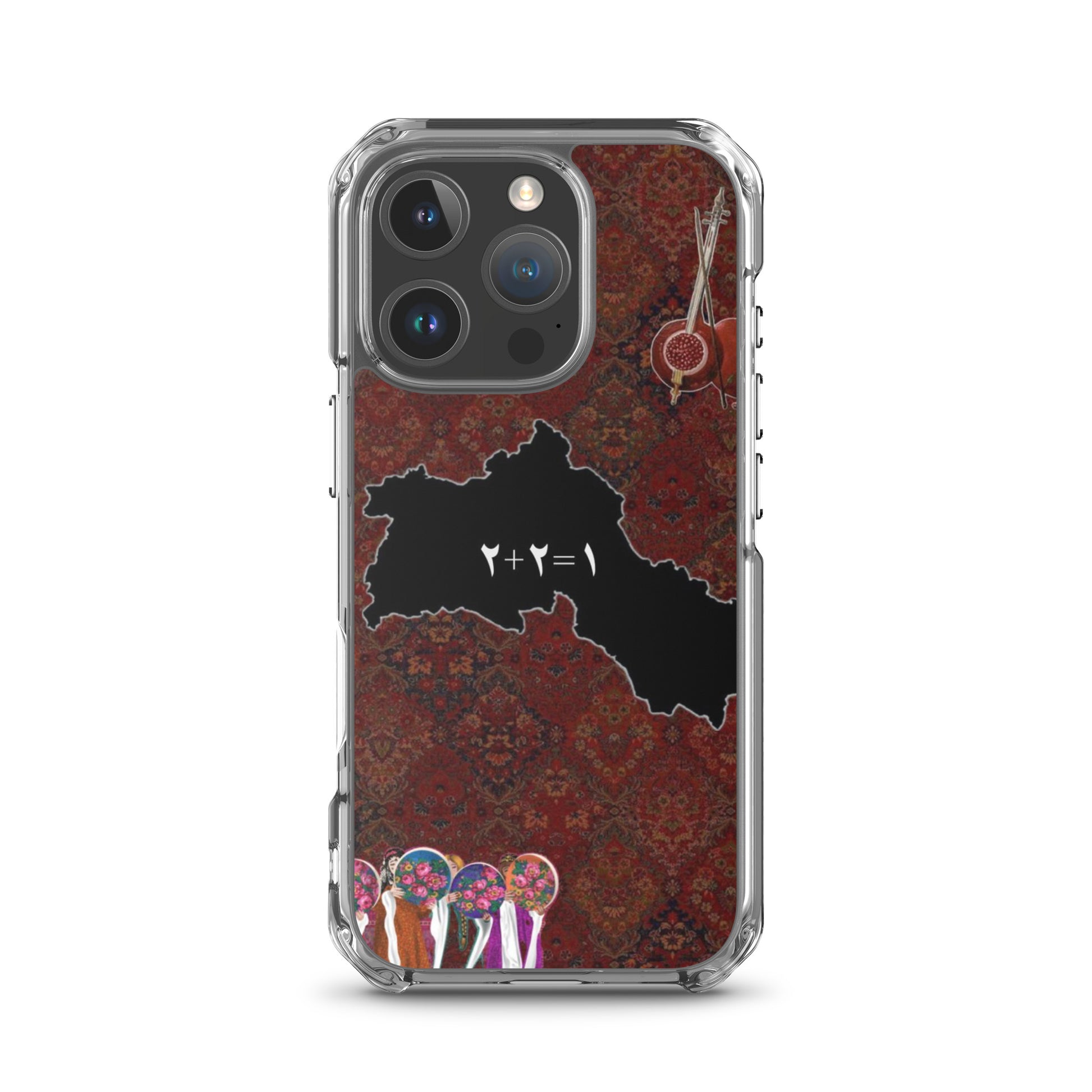 Kurdistan Map Clear iPhone Case | Kurdish 2+2=1 Phone Case - Kurdish Identity Phone Case | MarsoniPrint