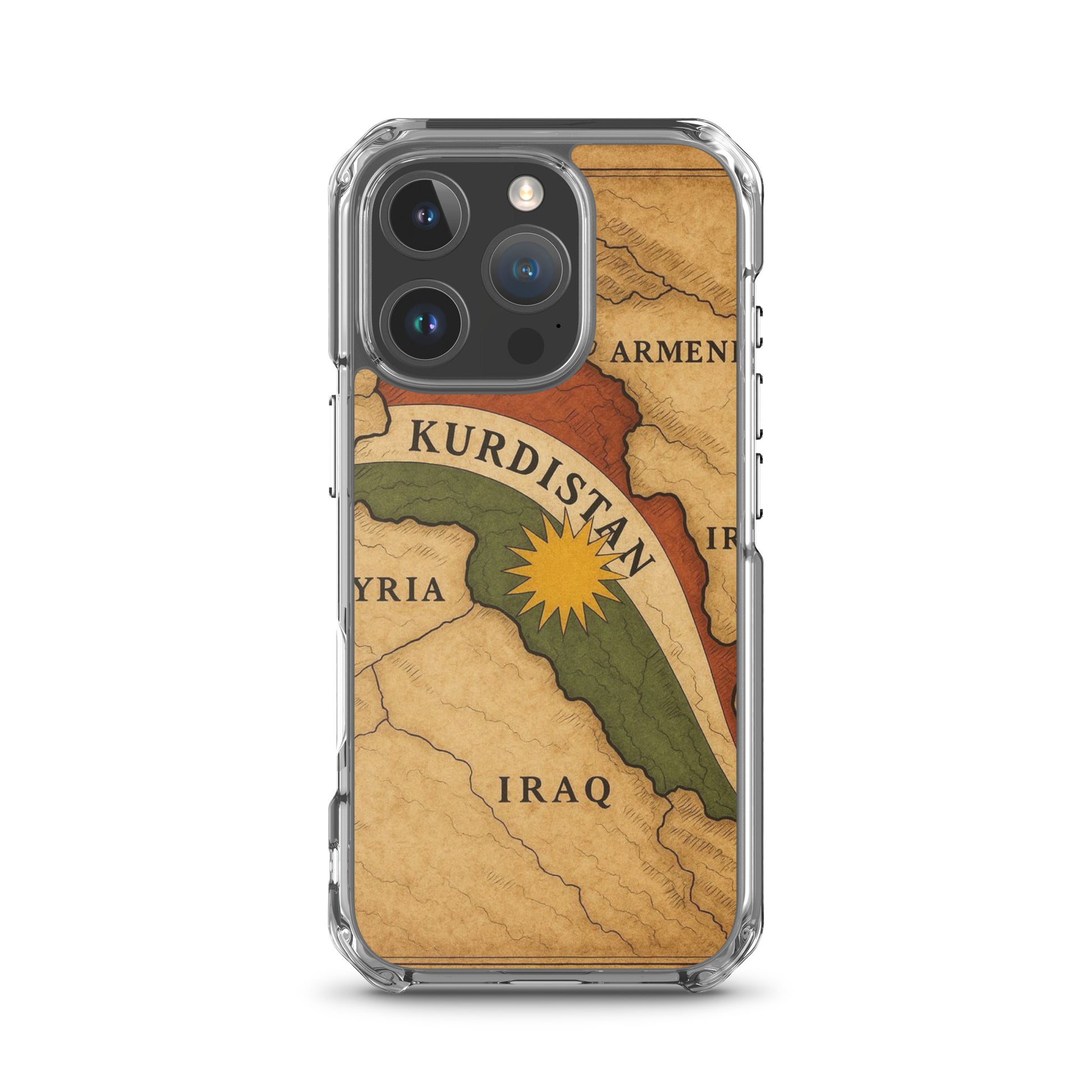 Kurdistan Map & Flag Clear iPhone Case | Kurdish 2+2=1 - Kurdish Identity Phone Case | MarsoniPrint