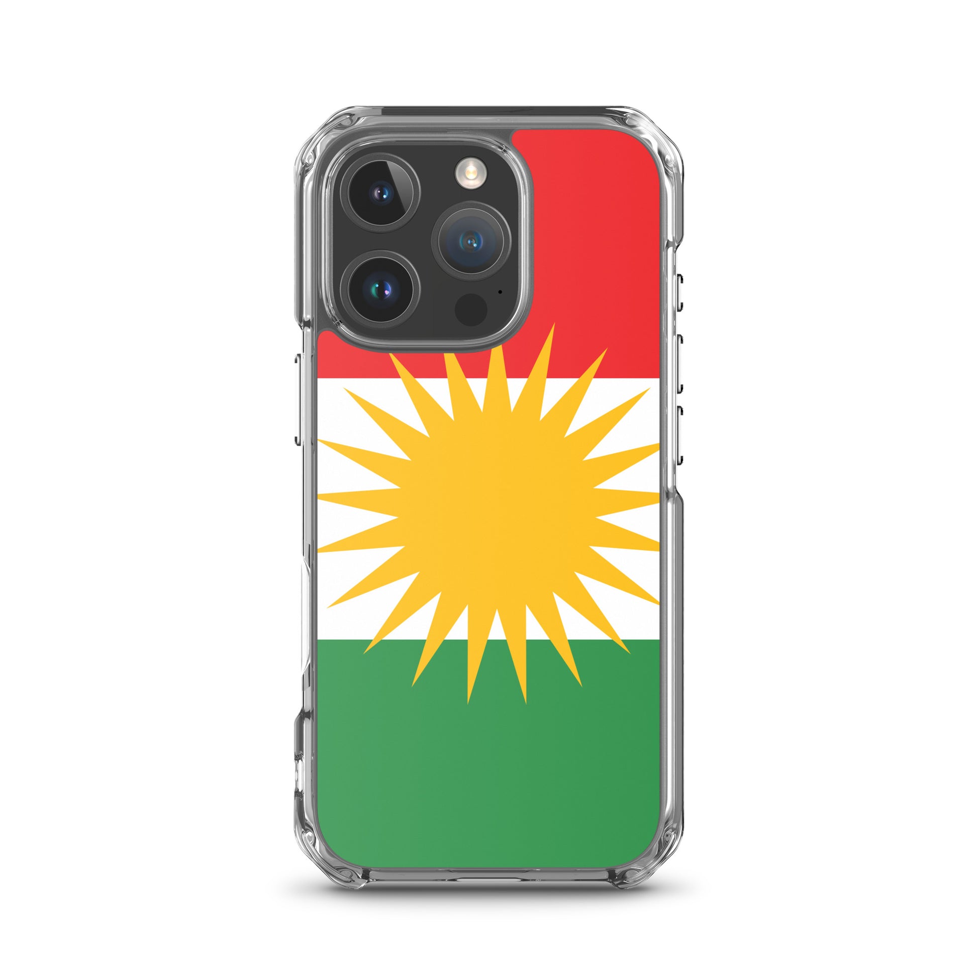 Kurdistan Flag Clear iPhone Case | Kurdish Pride Phone Case - Kurdish Identity Phone Case | MarsoniPrint