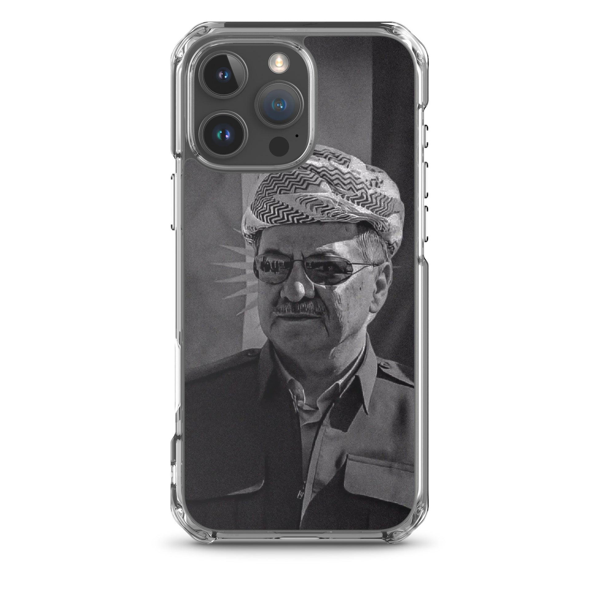 Mesut Barzani Clear iPhone Case | Barzani Kurdish Phone Case - Kurdish Identity Phone Case | MarsoniPrint