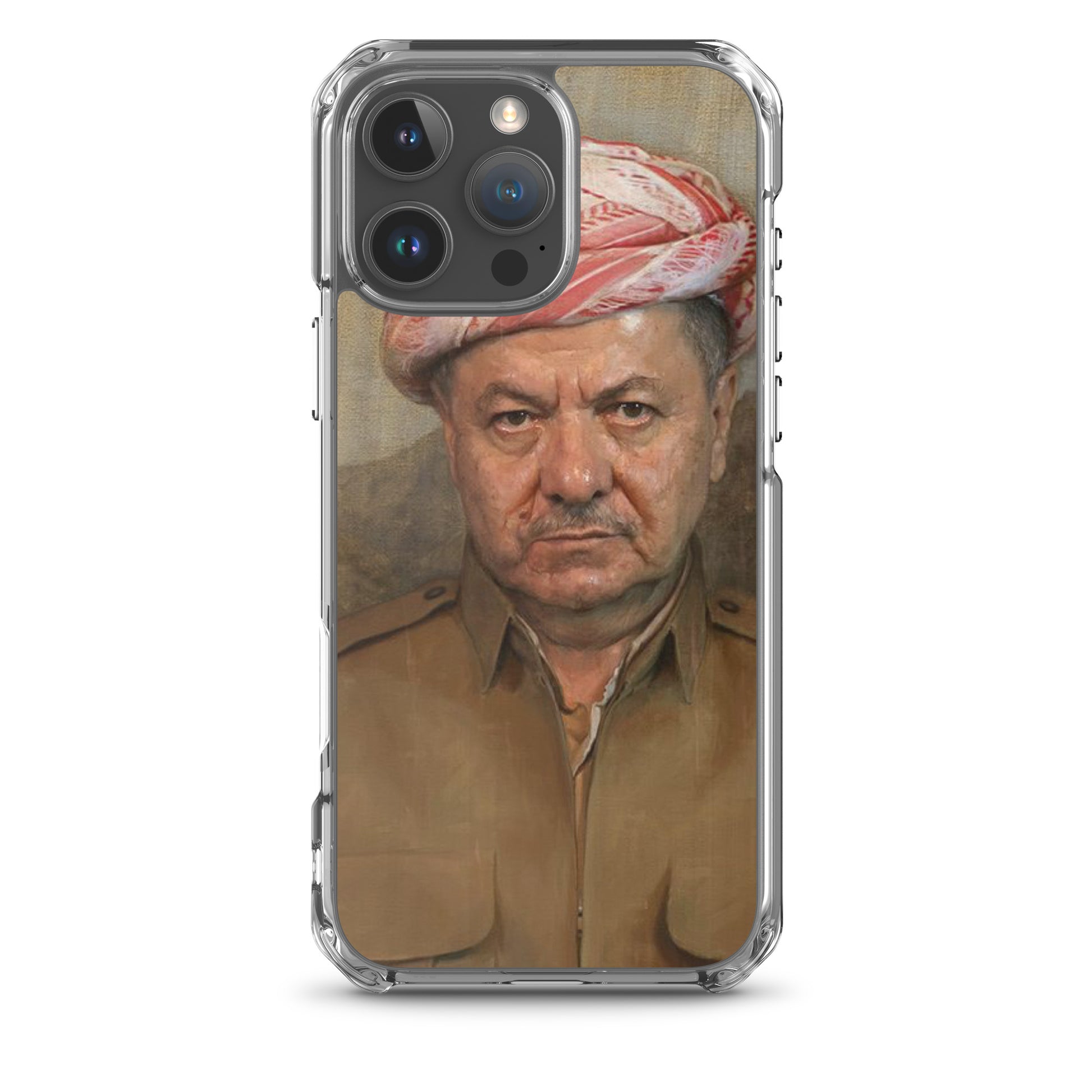 Mesut Barzani Clear iPhone Case | Kurdish Leader Phone Case - Kurdish Identity Phone Case | MarsoniPrint