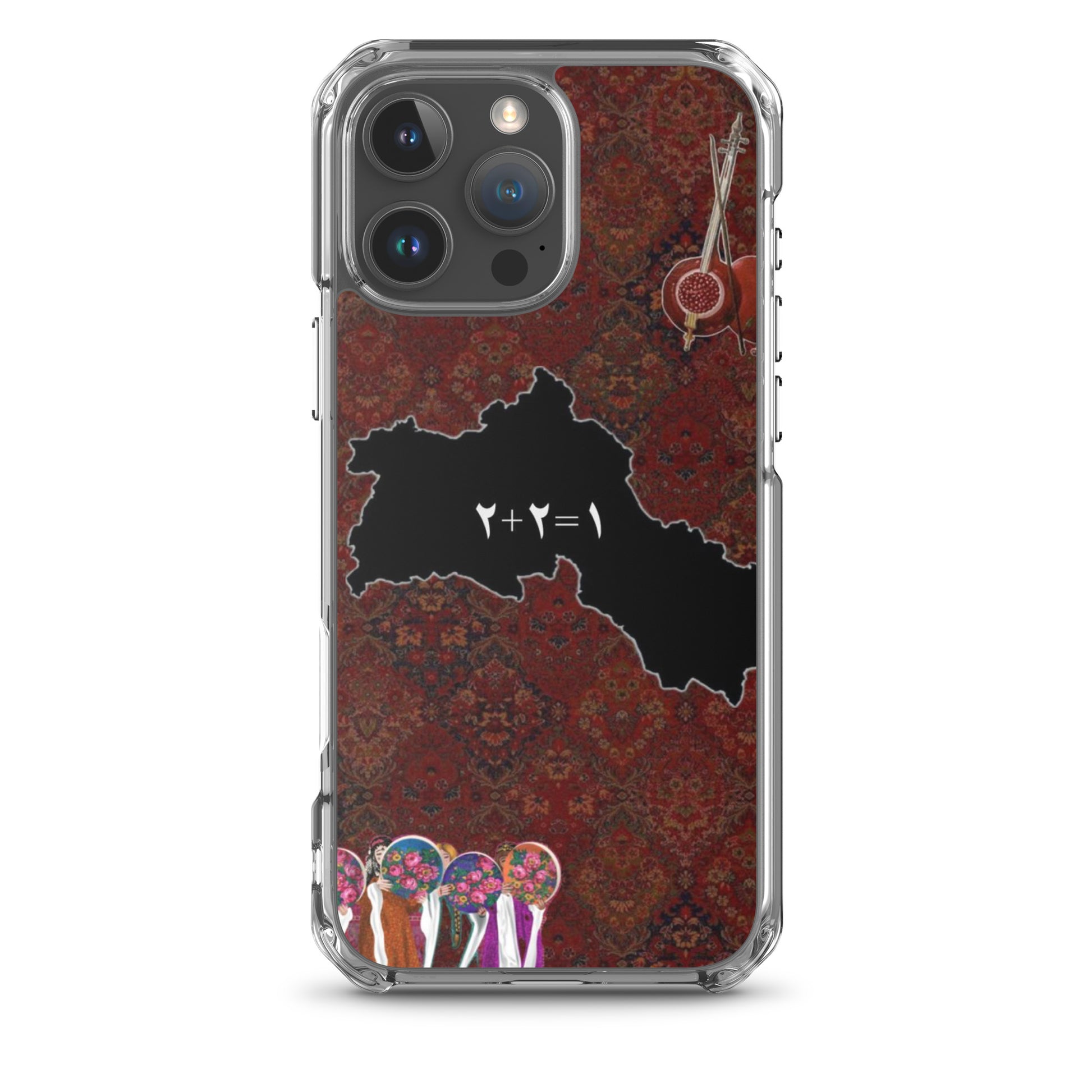 Kurdistan Map Clear iPhone Case | Kurdish 2+2=1 Phone Case - Kurdish Identity Phone Case | MarsoniPrint