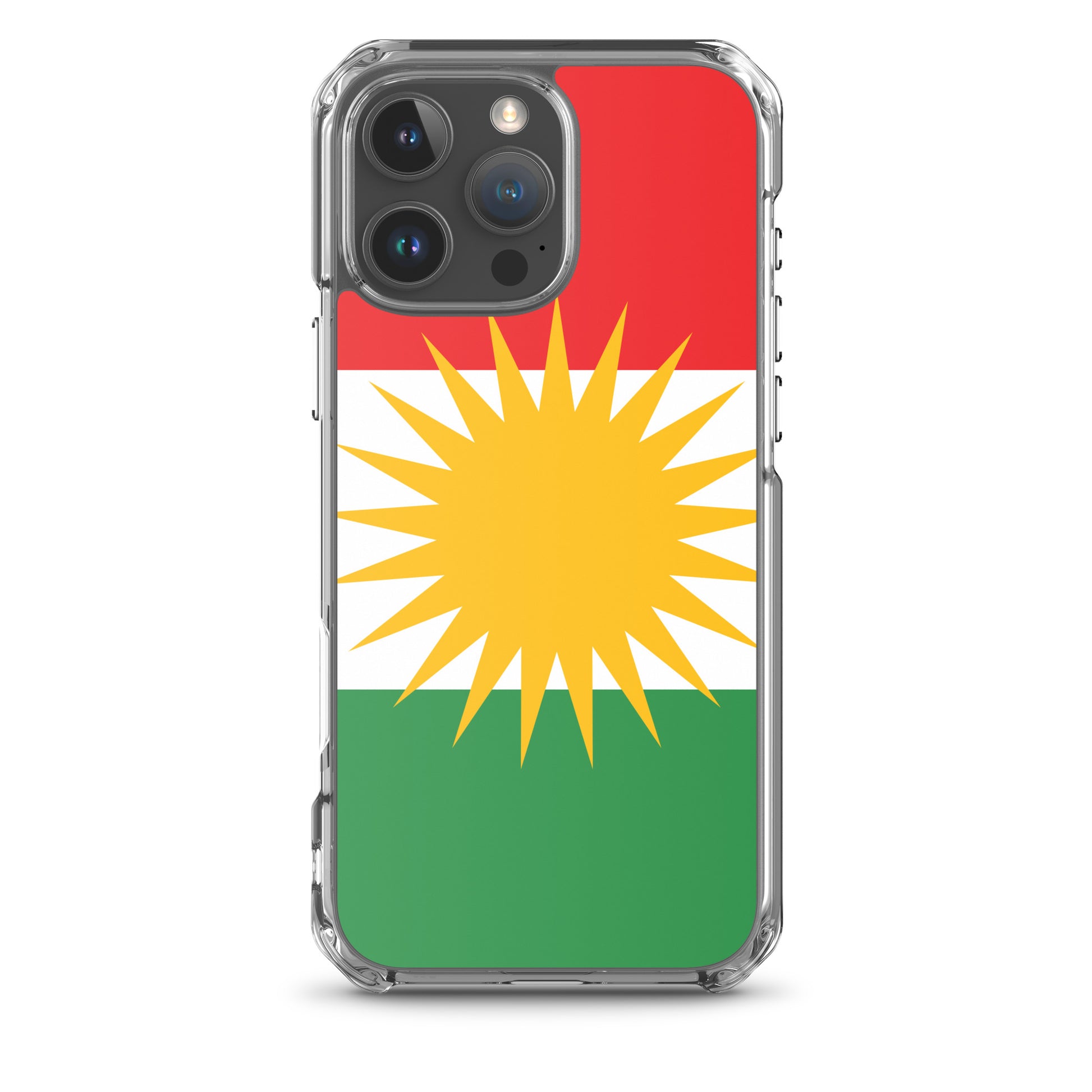 Kurdistan Flag Clear iPhone Case | Kurdish Pride Phone Case - Kurdish Identity Phone Case | MarsoniPrint
