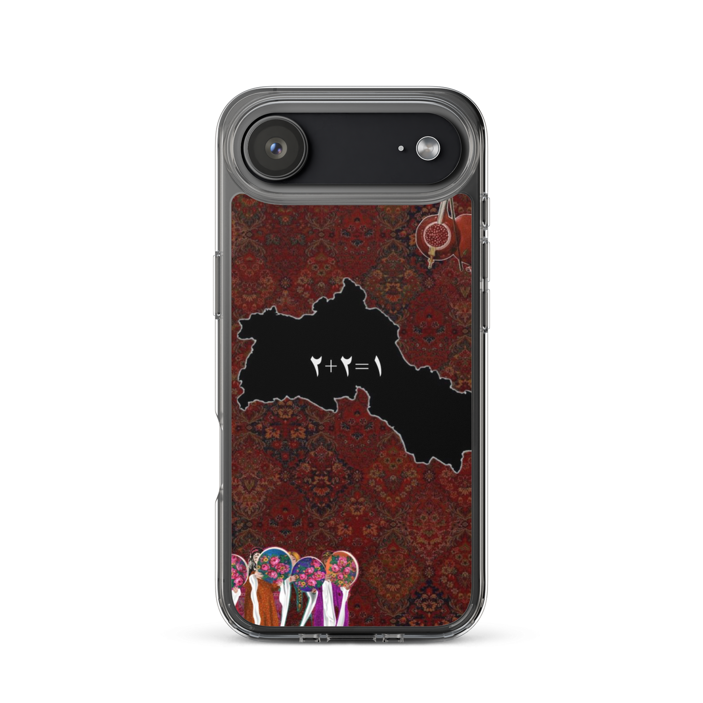 Kurdistan Map Clear iPhone Case | Kurdish 2+2=1 Phone Case - Kurdish Identity Phone Case | MarsoniPrint