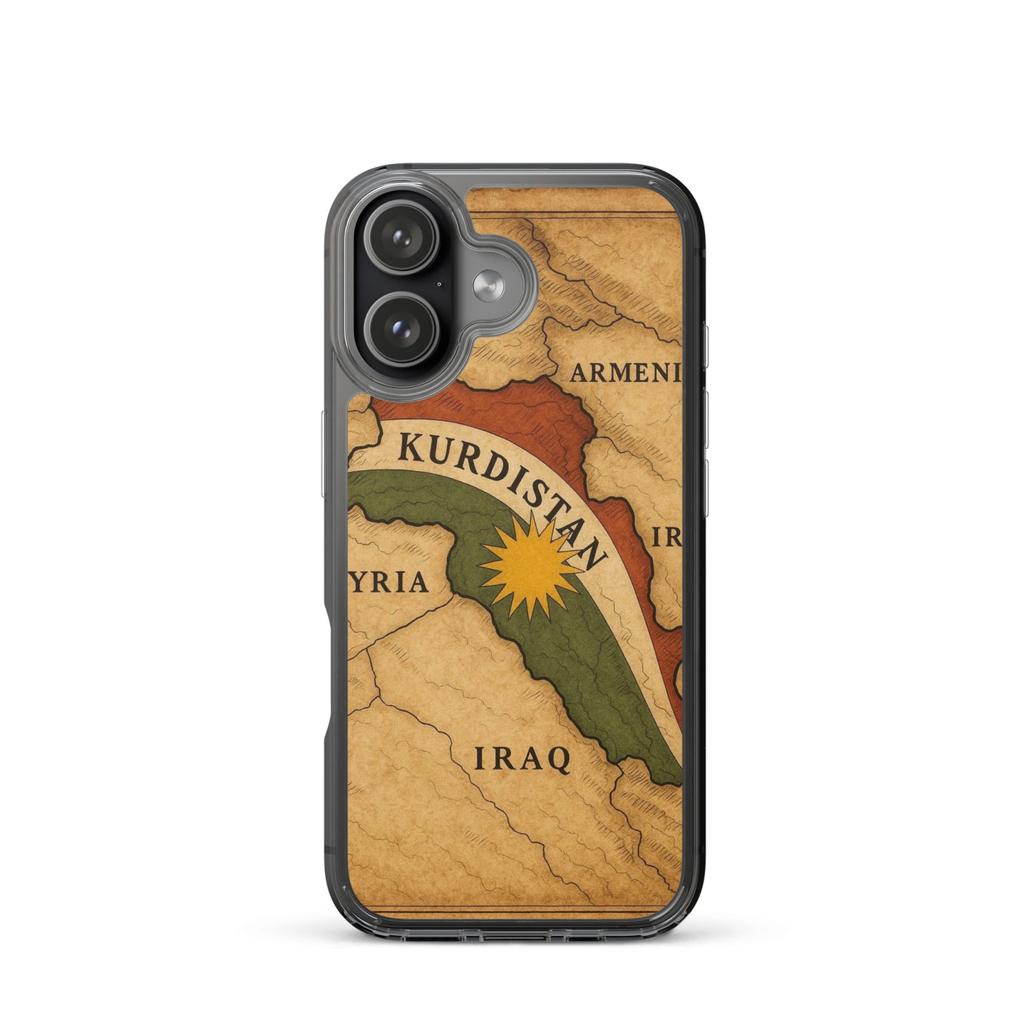 Kurdistan Map & Flag Clear iPhone Case | Kurdish 2+2=1 - Kurdish Identity Phone Case | MarsoniPrint