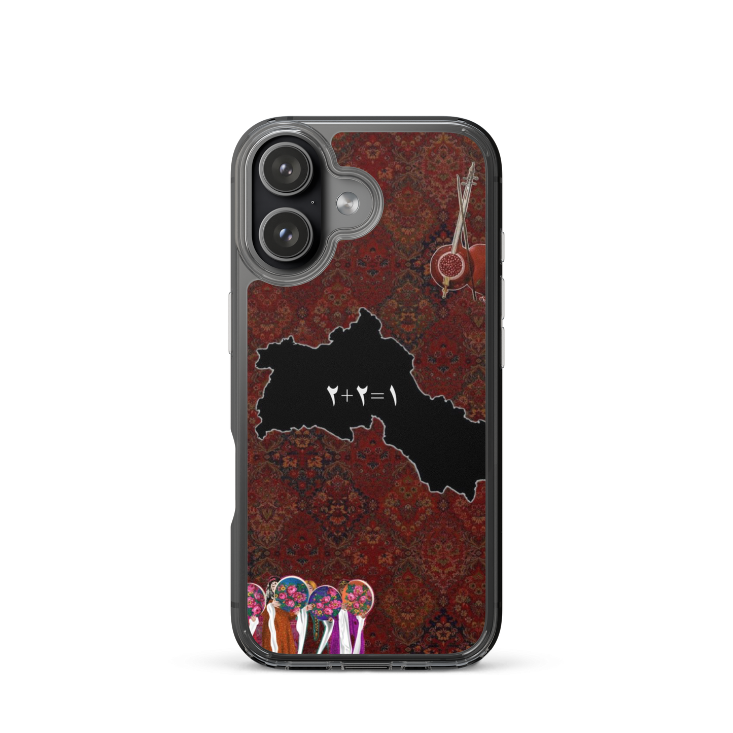 Kurdistan Map Clear iPhone Case | Kurdish 2+2=1 Phone Case - Kurdish Identity Phone Case | MarsoniPrint
