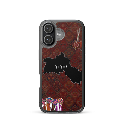 Kurdistan Map Clear iPhone Case | Kurdish 2+2=1 Phone Case - Kurdish Identity Phone Case | MarsoniPrint