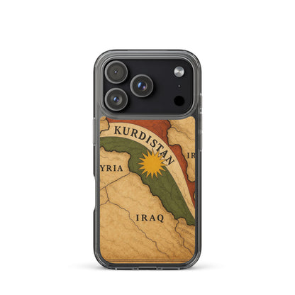 Kurdistan Map & Flag Clear iPhone Case | Kurdish 2+2=1 - Kurdish Identity Phone Case | MarsoniPrint