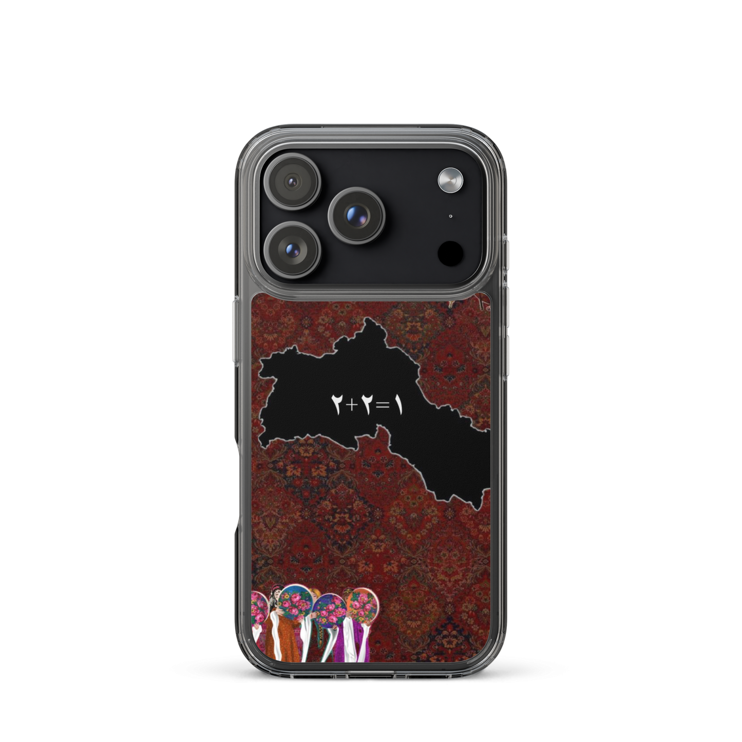 Kurdistan Map Clear iPhone Case | Kurdish 2+2=1 Phone Case - Kurdish Identity Phone Case | MarsoniPrint