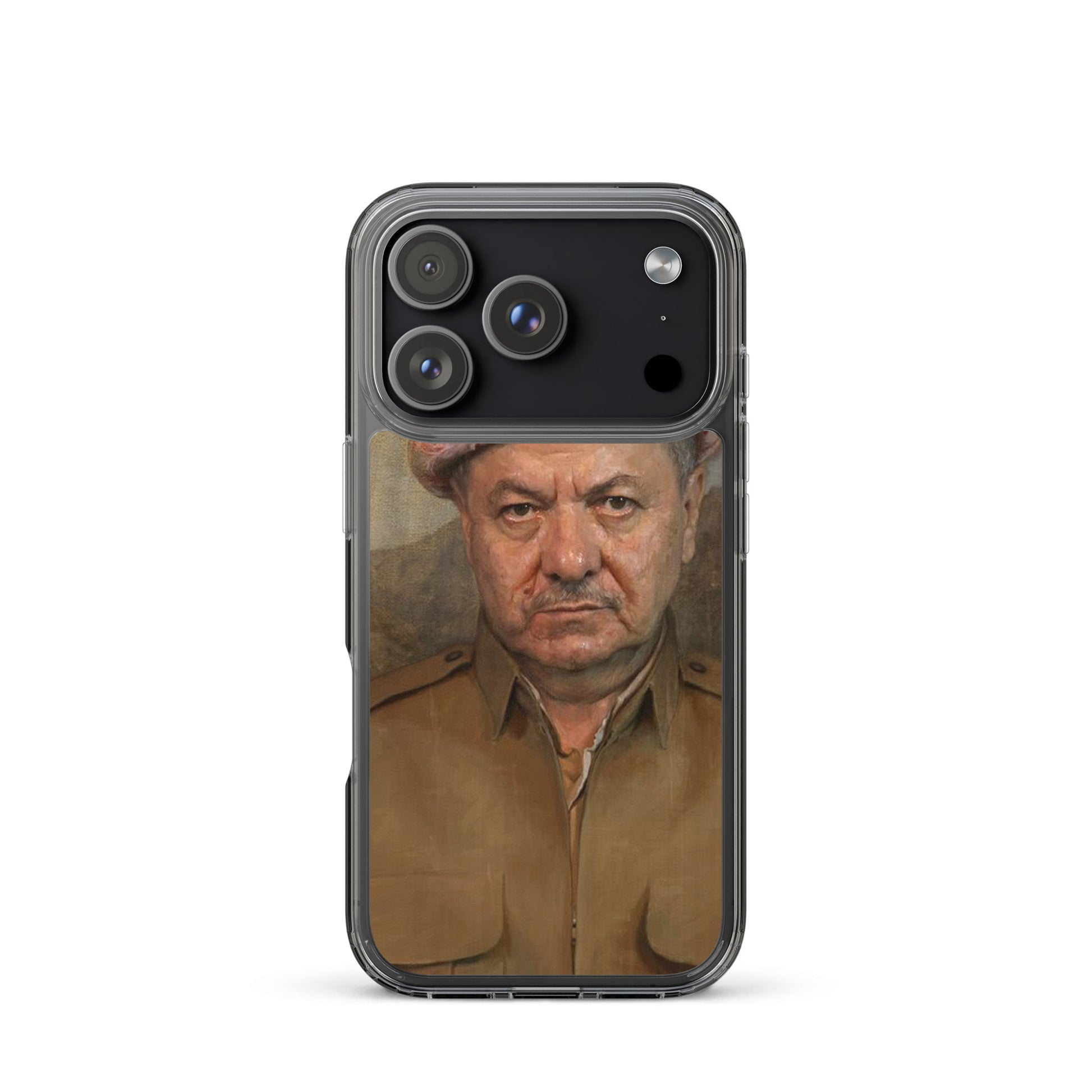 Mesut Barzani Clear iPhone Case | Kurdish Leader Phone Case - Kurdish Identity Phone Case | MarsoniPrint