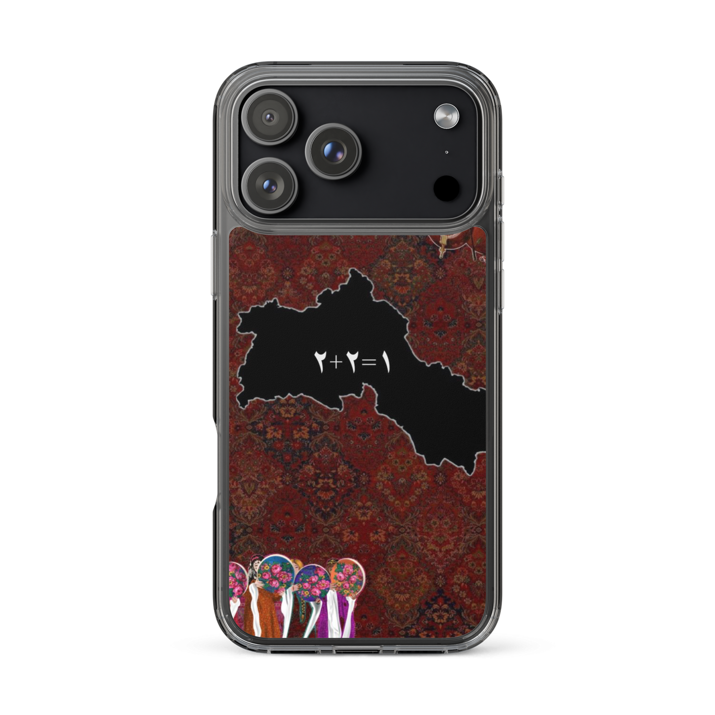 Kurdistan Map Clear iPhone Case | Kurdish 2+2=1 Phone Case - Kurdish Identity Phone Case | MarsoniPrint