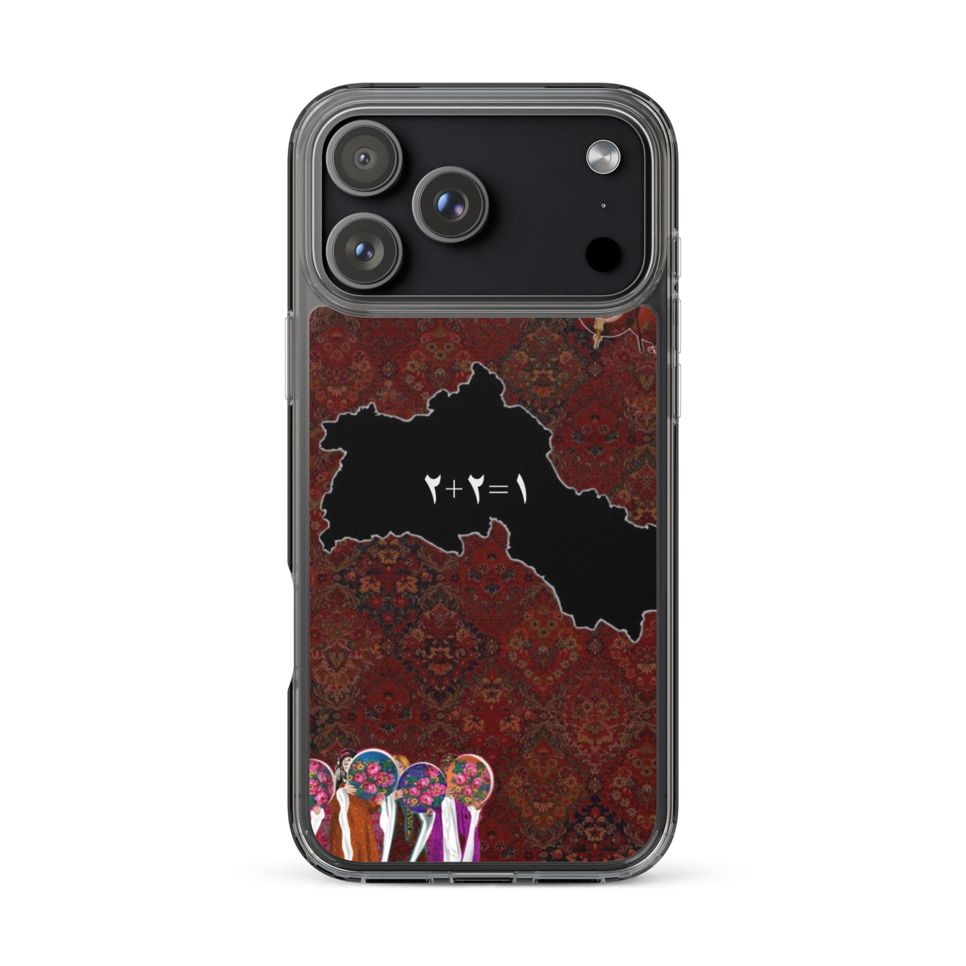 Kurdistan Map Clear iPhone Case | Kurdish 2+2=1 Phone Case - Kurdish Identity Phone Case | MarsoniPrint
