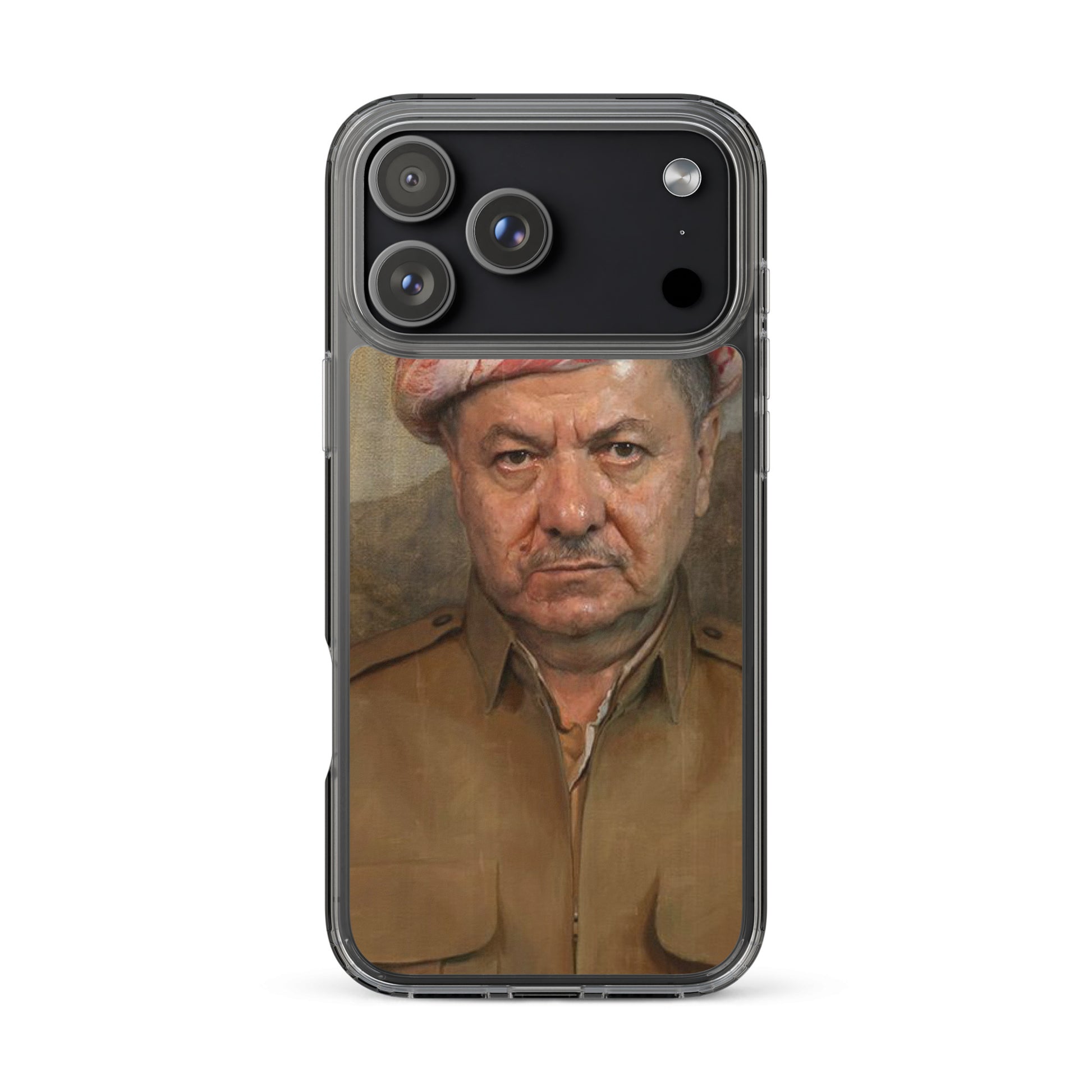 Mesut Barzani Clear iPhone Case | Kurdish Leader Phone Case - Kurdish Identity Phone Case | MarsoniPrint
