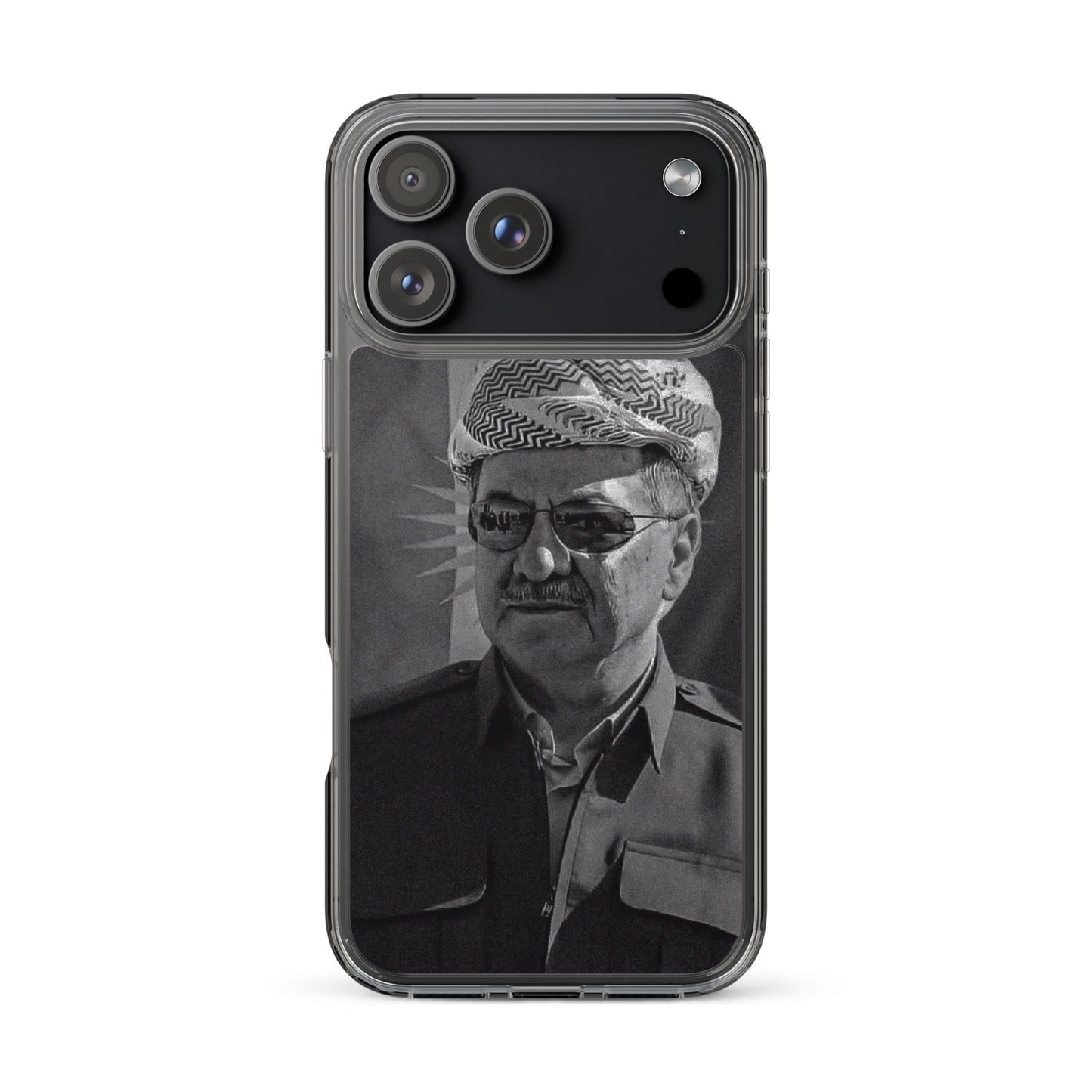 Mesut Barzani Clear iPhone Case | Barzani Kurdish Phone Case - Kurdish Identity Phone Case | MarsoniPrint