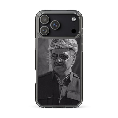 Mesut Barzani Clear iPhone Case | Barzani Kurdish Phone Case - Kurdish Identity Phone Case | MarsoniPrint