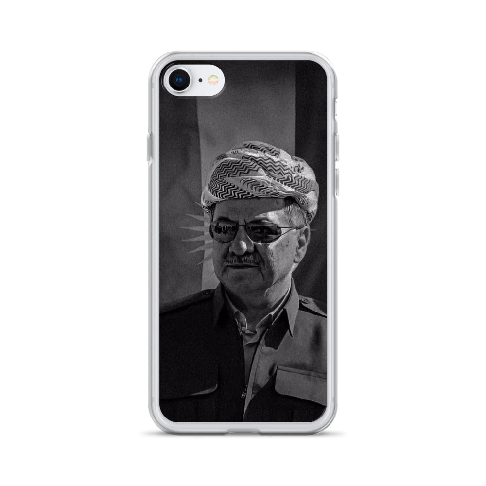 Mesut Barzani Clear iPhone Case | Barzani Kurdish Phone Case - Kurdish Identity Phone Case | MarsoniPrint