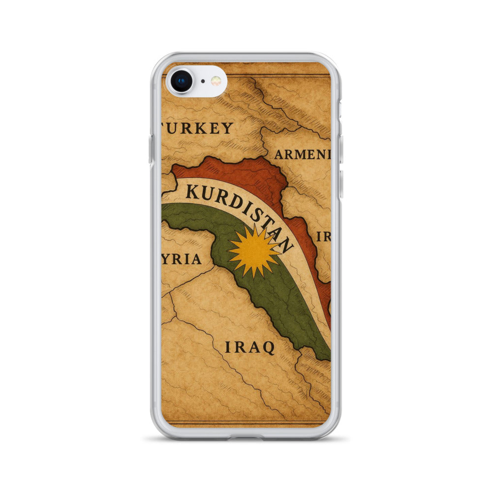 Kurdistan Map & Flag Clear iPhone Case | Kurdish 2+2=1 - Kurdish Identity Phone Case | MarsoniPrint