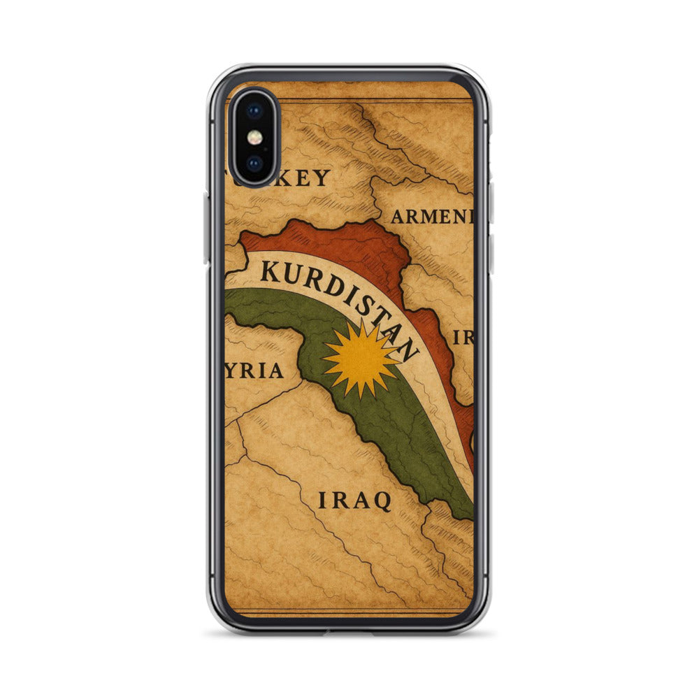 Kurdistan Map & Flag Clear iPhone Case | Kurdish 2+2=1 - Kurdish Identity Phone Case | MarsoniPrint