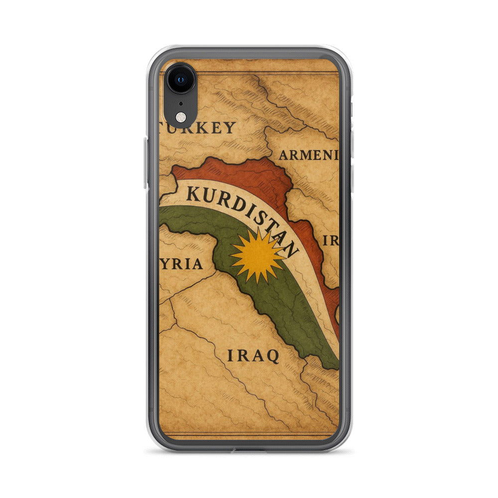 Kurdistan Map & Flag Clear iPhone Case | Kurdish 2+2=1 - Kurdish Identity Phone Case | MarsoniPrint
