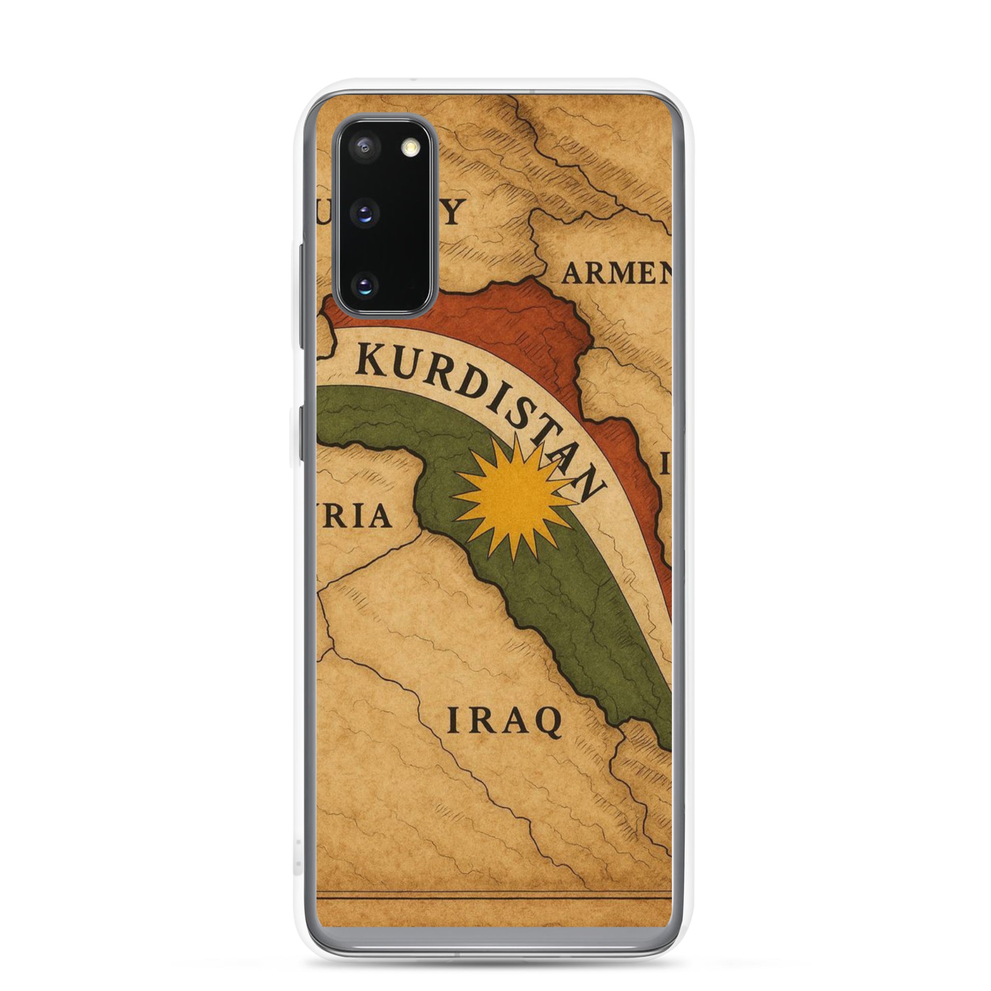 Kurdistan Map Clear Samsung Case | Kurdish Flag 2+2=1 - Kurdish Identity Phone Case | MarsoniPrint