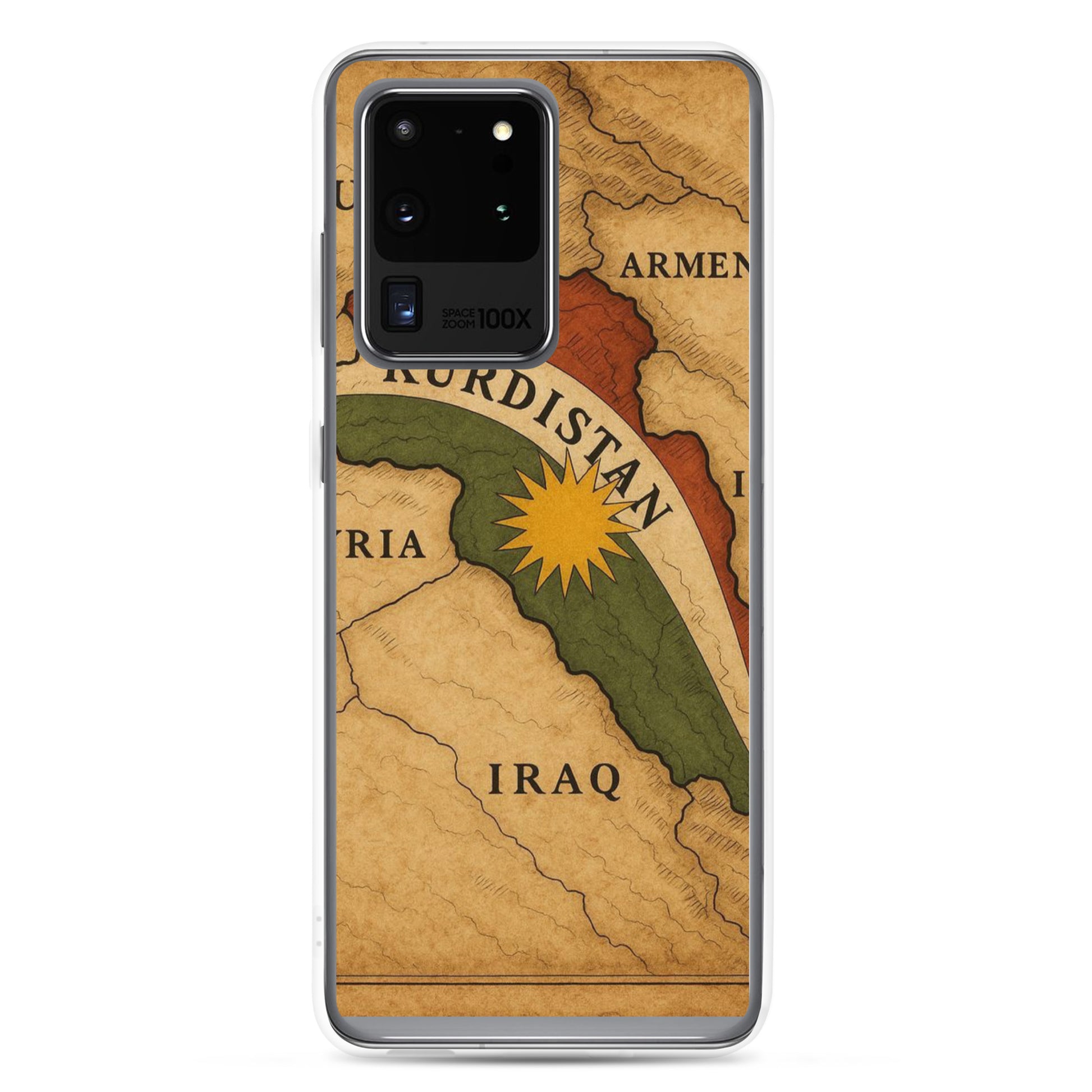 Kurdistan Map Clear Samsung Case | Kurdish Flag 2+2=1 - Kurdish Identity Phone Case | MarsoniPrint
