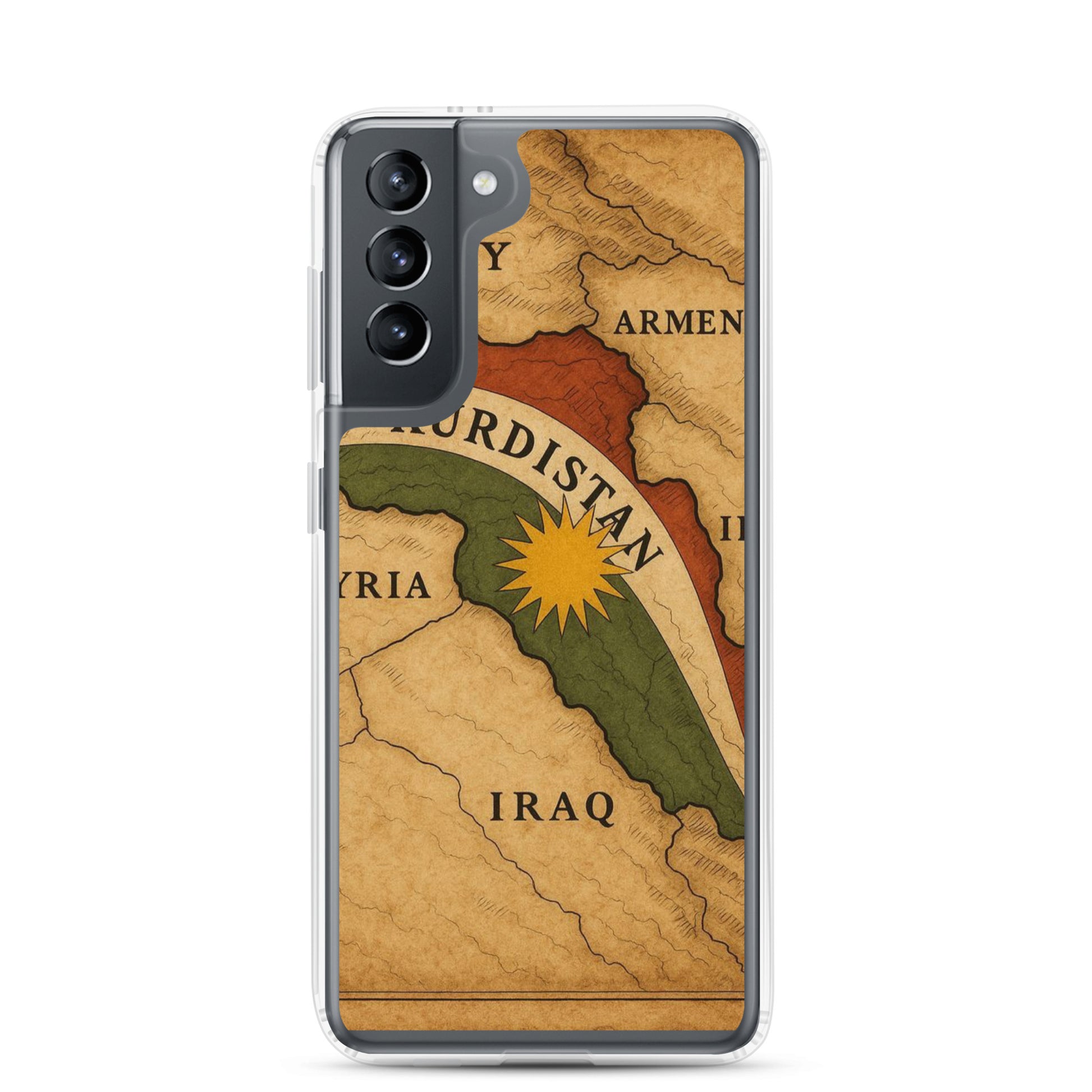 Kurdistan Map Clear Samsung Case | Kurdish Flag 2+2=1 - Kurdish Identity Phone Case | MarsoniPrint