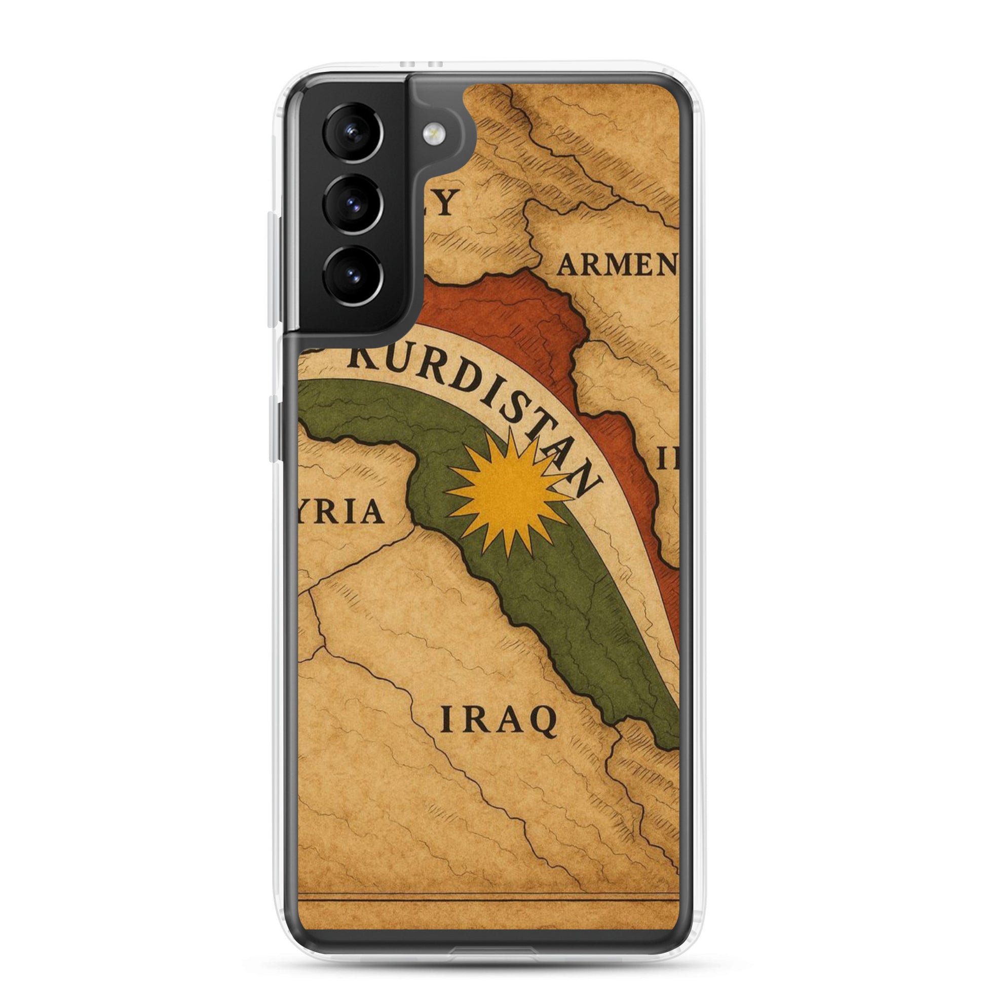 Kurdistan Map Clear Samsung Case | Kurdish Flag 2+2=1 - Kurdish Identity Phone Case | MarsoniPrint