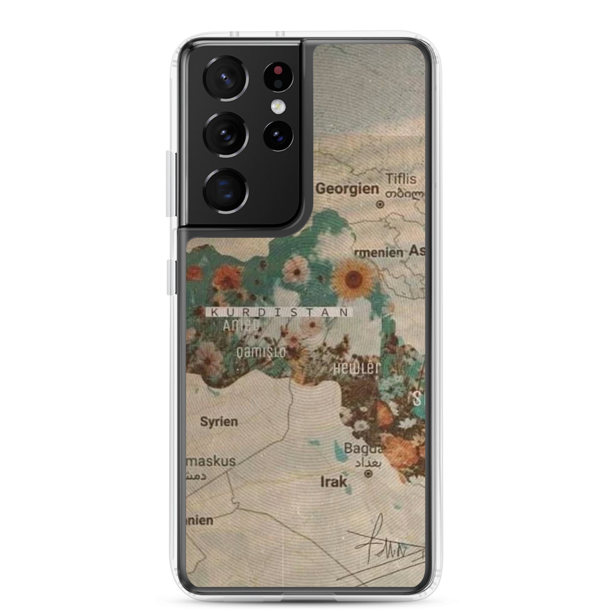Kurdistan Map Clear Samsung Case | Kurdish Phone Case - Kurdish Identity Phone Case | MarsoniPrint