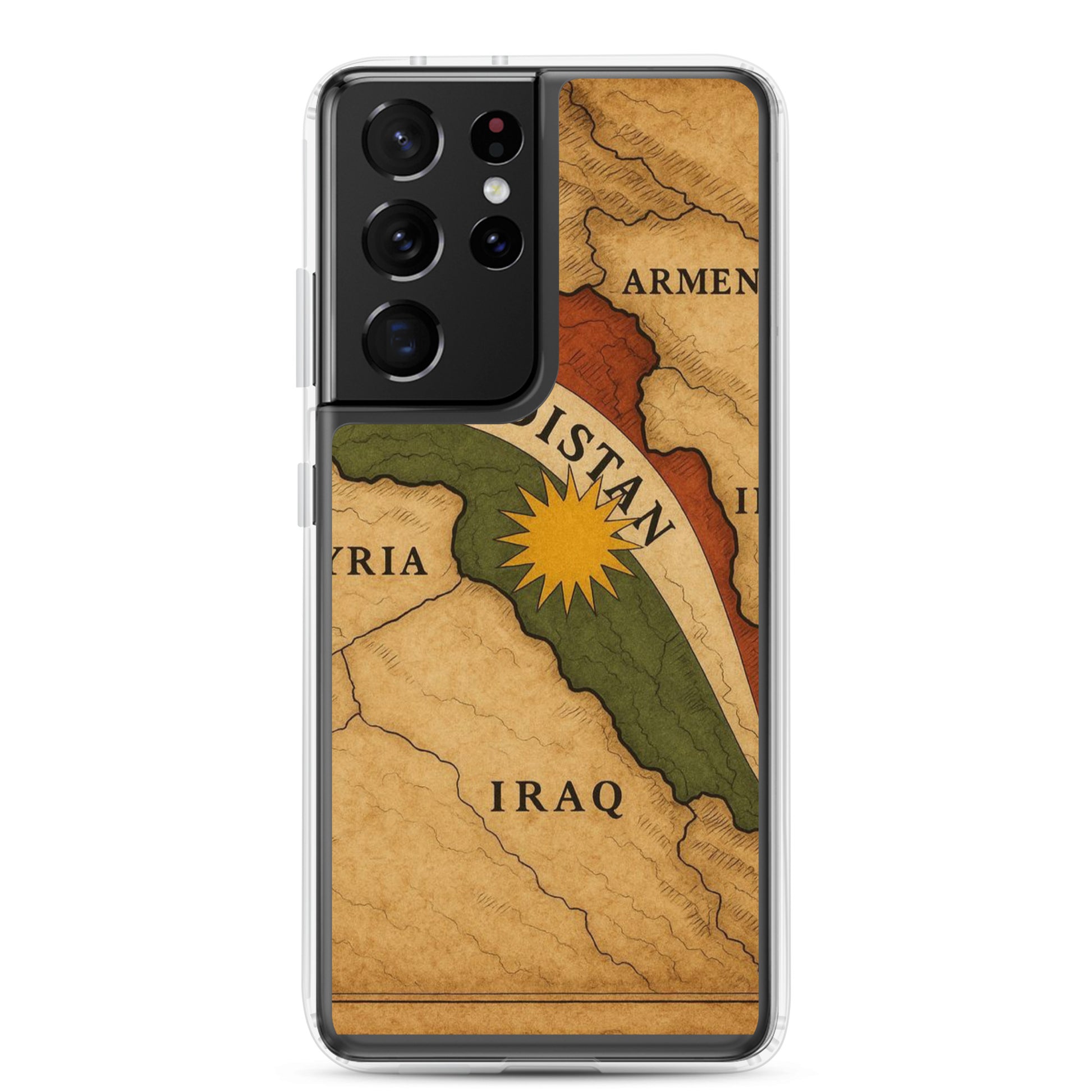 Kurdistan Map Clear Samsung Case | Kurdish Flag 2+2=1 - Kurdish Identity Phone Case | MarsoniPrint