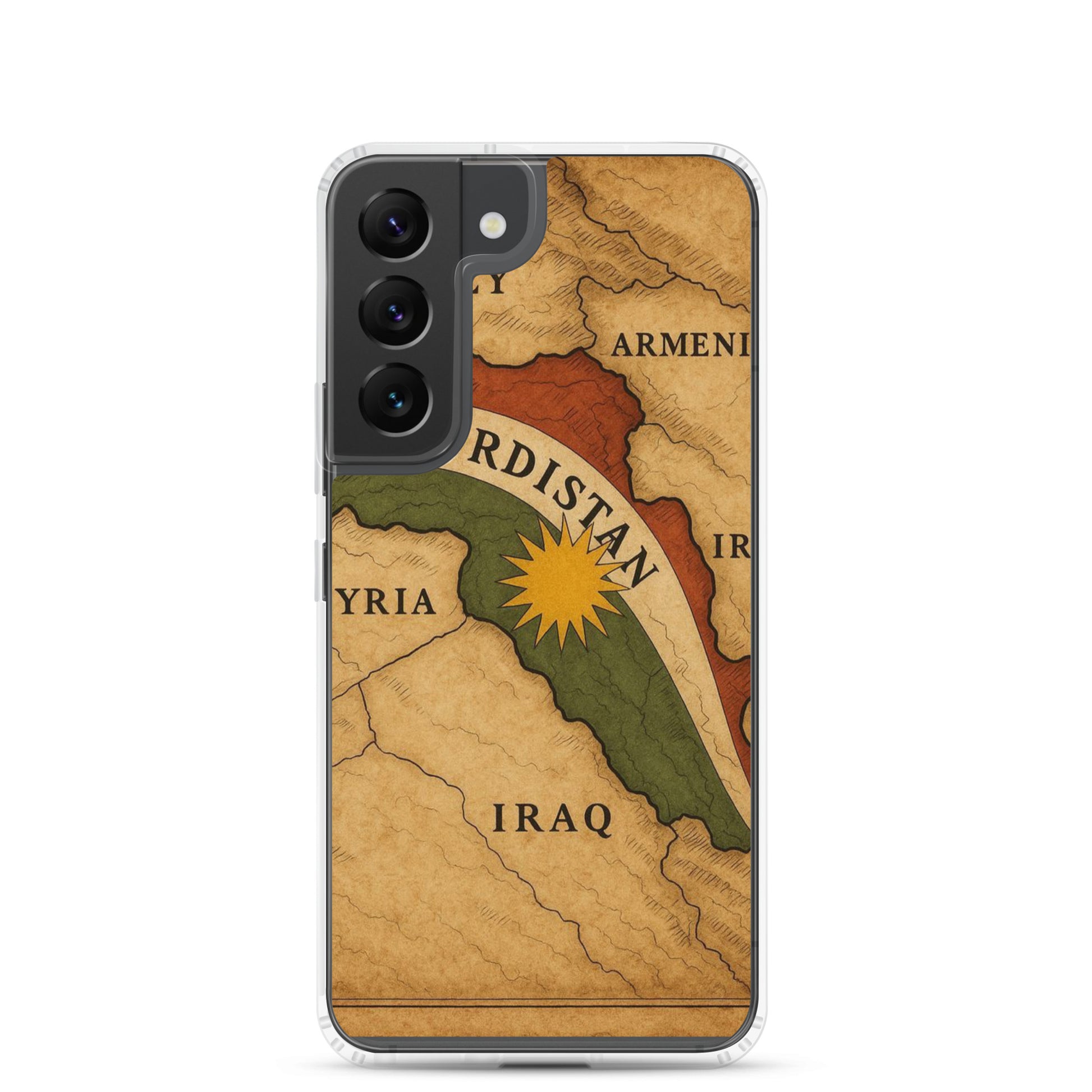 Kurdistan Map Clear Samsung Case | Kurdish Flag 2+2=1 - Kurdish Identity Phone Case | MarsoniPrint