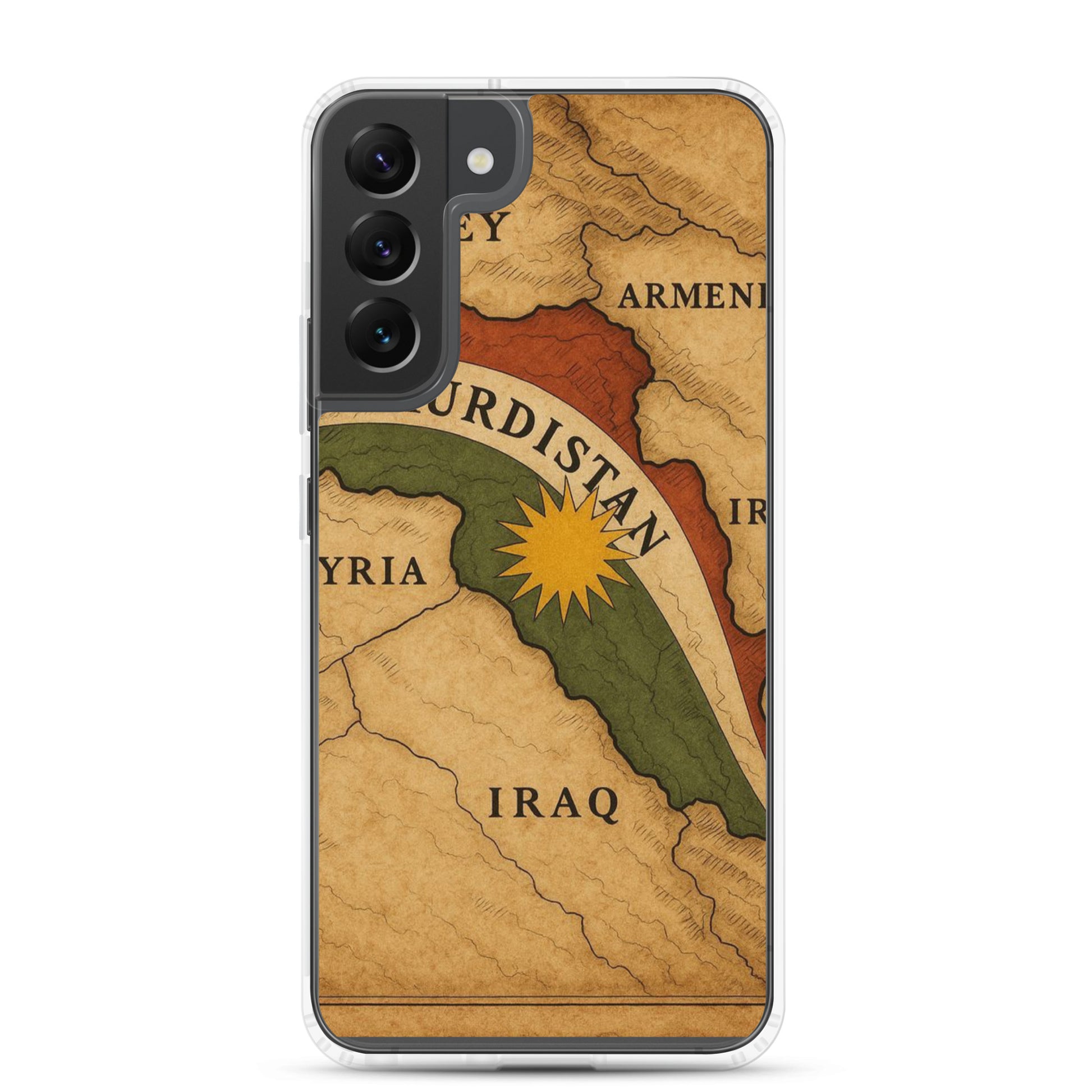Kurdistan Map Clear Samsung Case | Kurdish Flag 2+2=1 - Kurdish Identity Phone Case | MarsoniPrint