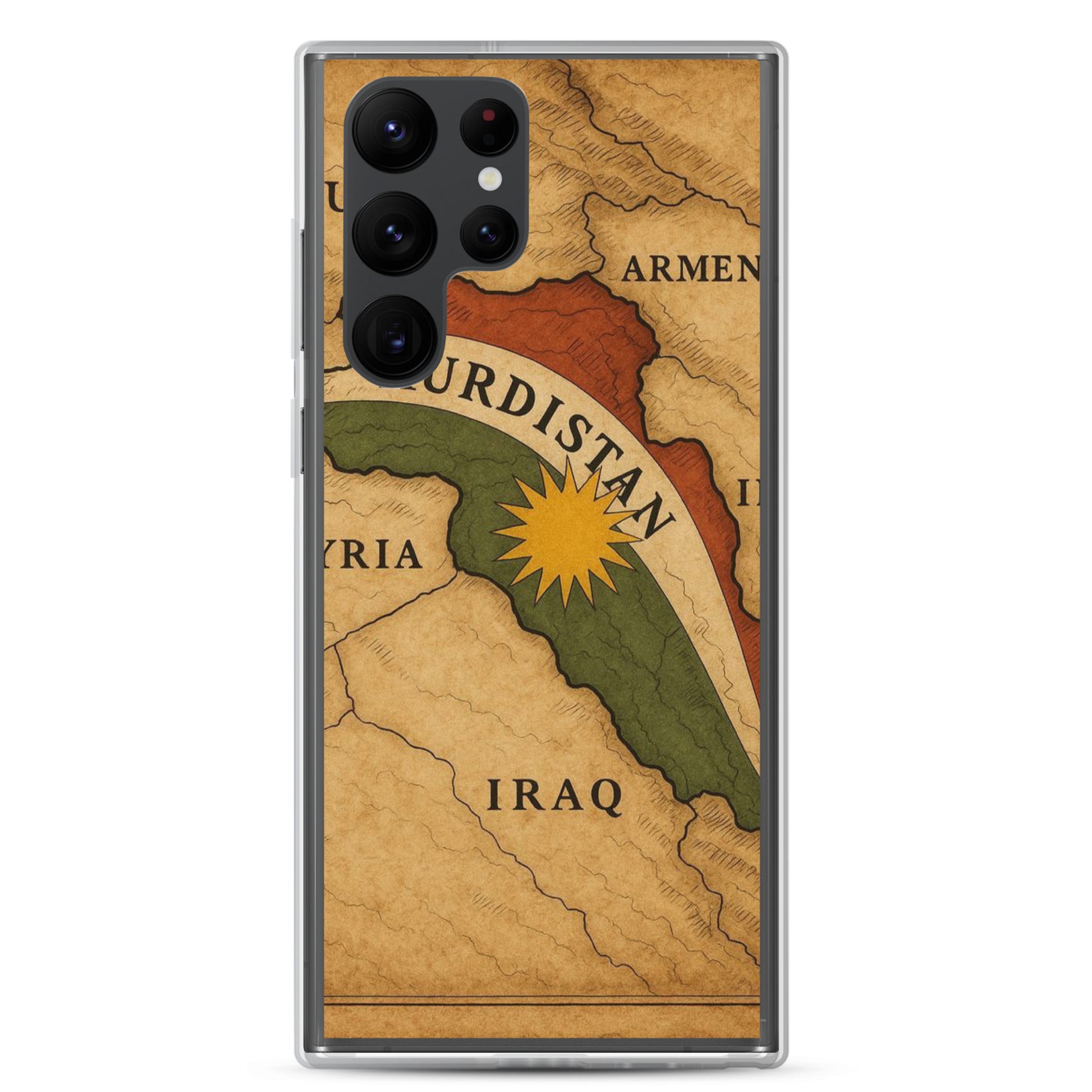 Kurdistan Map Clear Samsung Case | Kurdish Flag 2+2=1 - Kurdish Identity Phone Case | MarsoniPrint