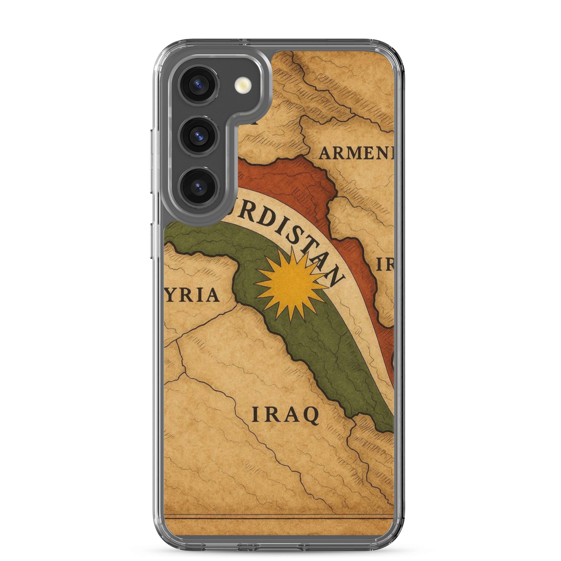 Kurdistan Map Clear Samsung Case | Kurdish Flag 2+2=1 - Kurdish Identity Phone Case | MarsoniPrint