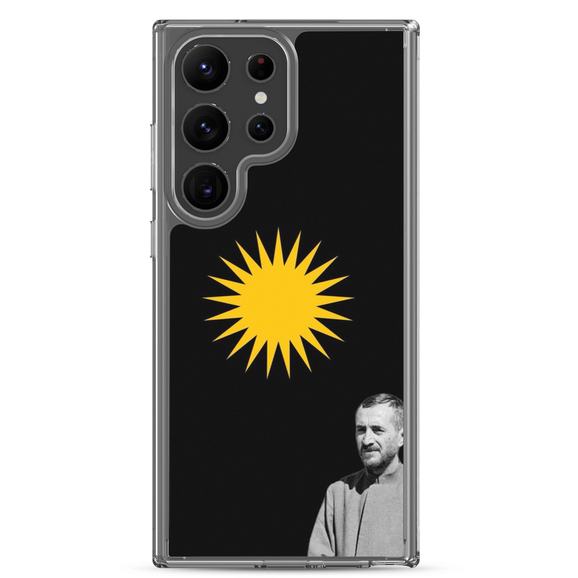 Qazi Muhamad Clear Samsung Case | Kurdish 2+2=1 Phone Case - Kurdish Identity Phone Case | MarsoniPrint
