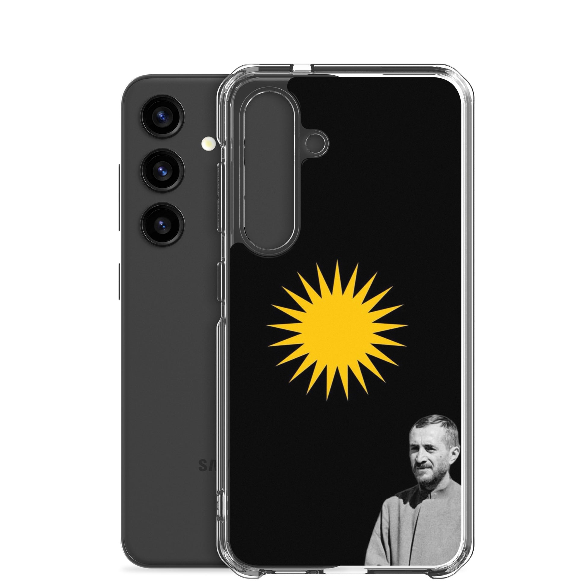 Qazi Muhamad Clear Samsung Case | Kurdish 2+2=1 Phone Case - Kurdish Identity Phone Case | MarsoniPrint