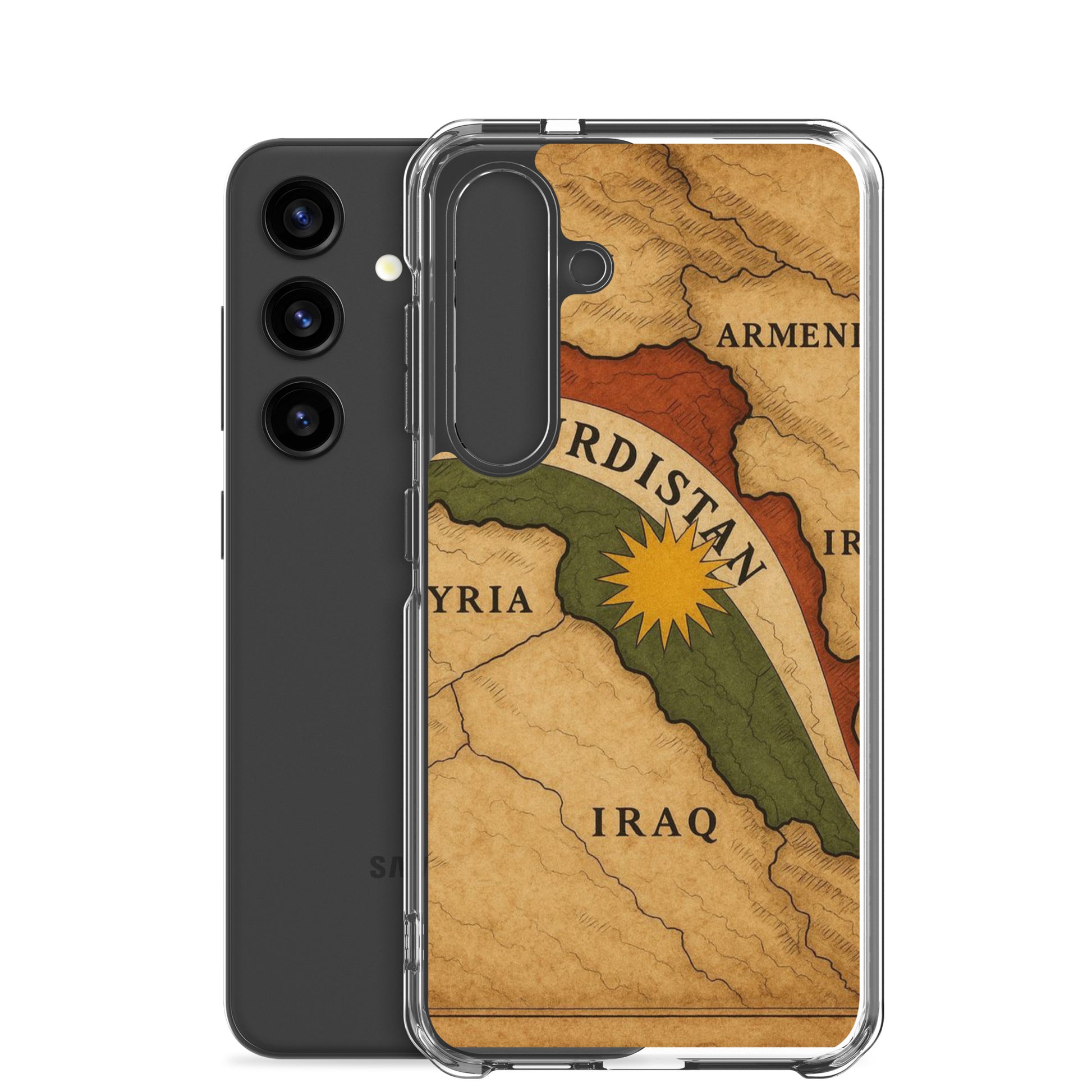 Kurdistan Map Clear Samsung Case | Kurdish Flag 2+2=1 - Kurdish Identity Phone Case | MarsoniPrint