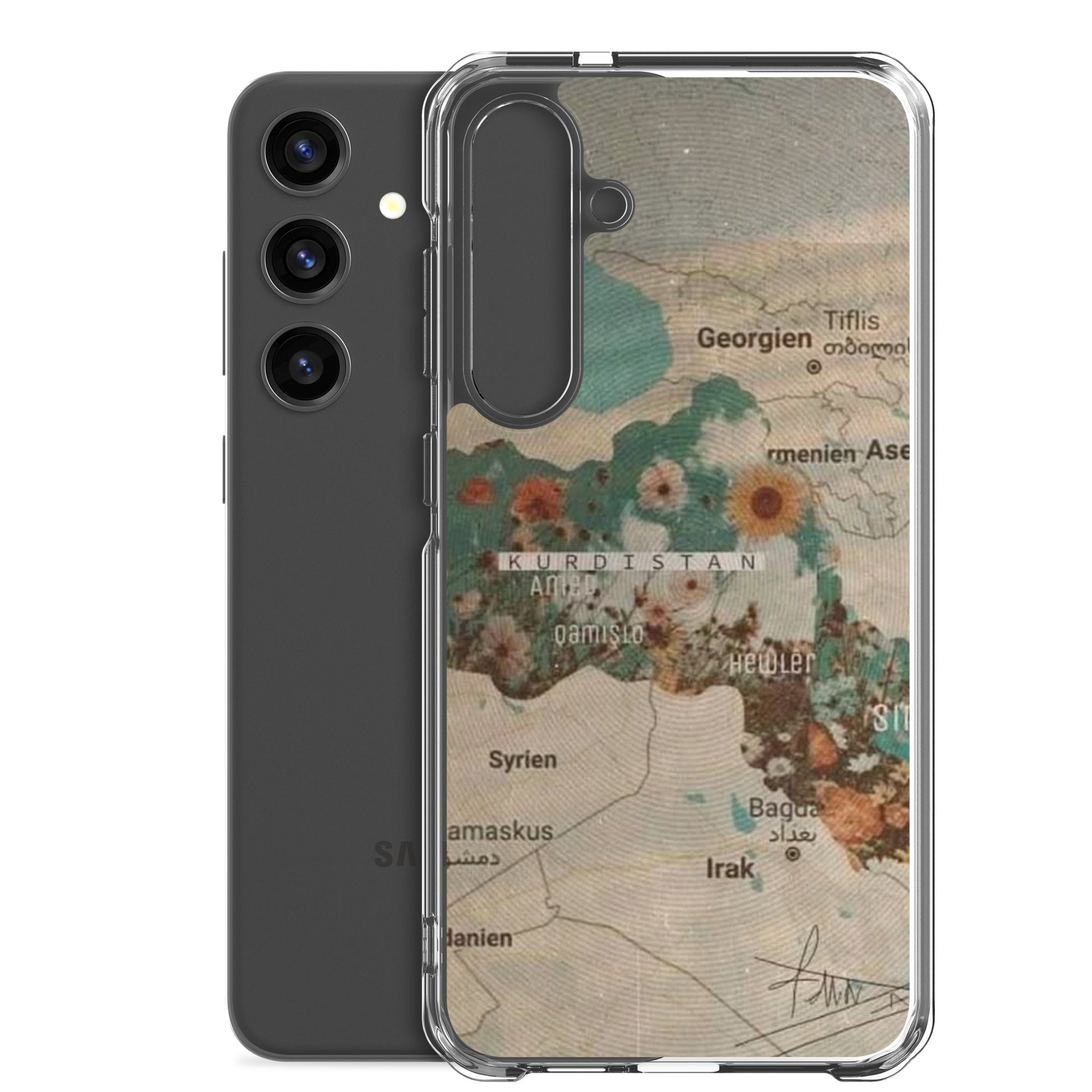 Kurdistan Map Clear Samsung Case | Kurdish Phone Case - Kurdish Identity Phone Case | MarsoniPrint