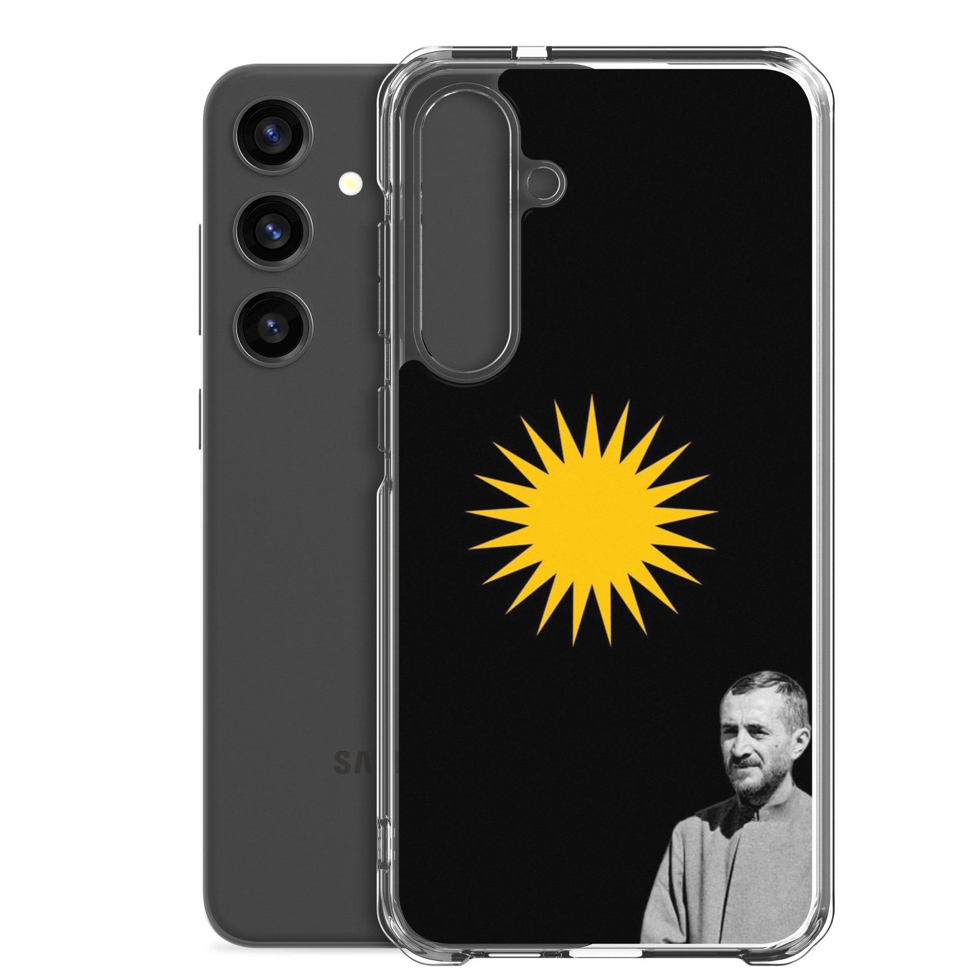 Qazi Muhamad Clear Samsung Case | Kurdish 2+2=1 Phone Case - Kurdish Identity Phone Case | MarsoniPrint