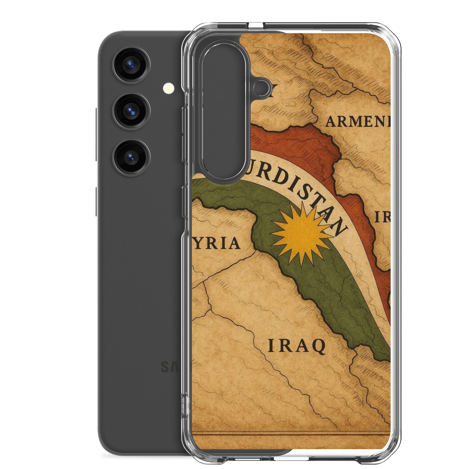 Kurdistan Map Clear Samsung Case | Kurdish Flag 2+2=1 - Kurdish Identity Phone Case | MarsoniPrint