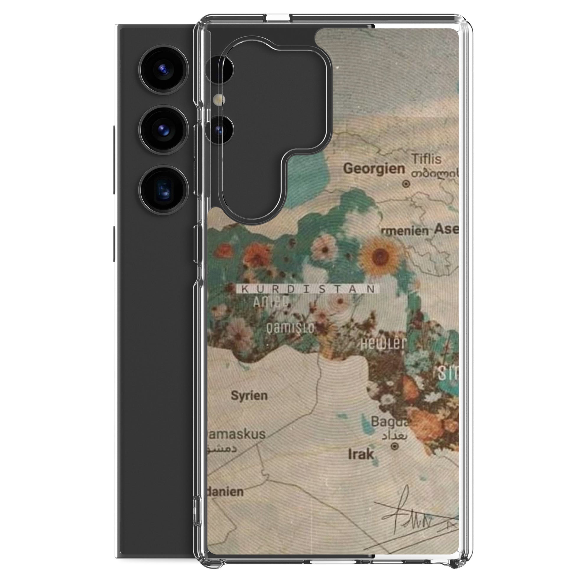 Kurdistan Map Clear Samsung Case | Kurdish Phone Case - Kurdish Identity Phone Case | MarsoniPrint