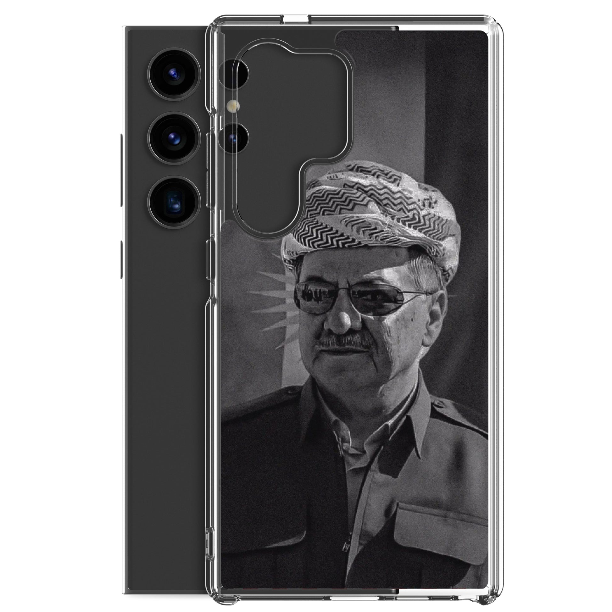 Mesut Barzani Clear Samsung Case | Kurdish Phone Case - Kurdish Identity Phone Case | MarsoniPrint