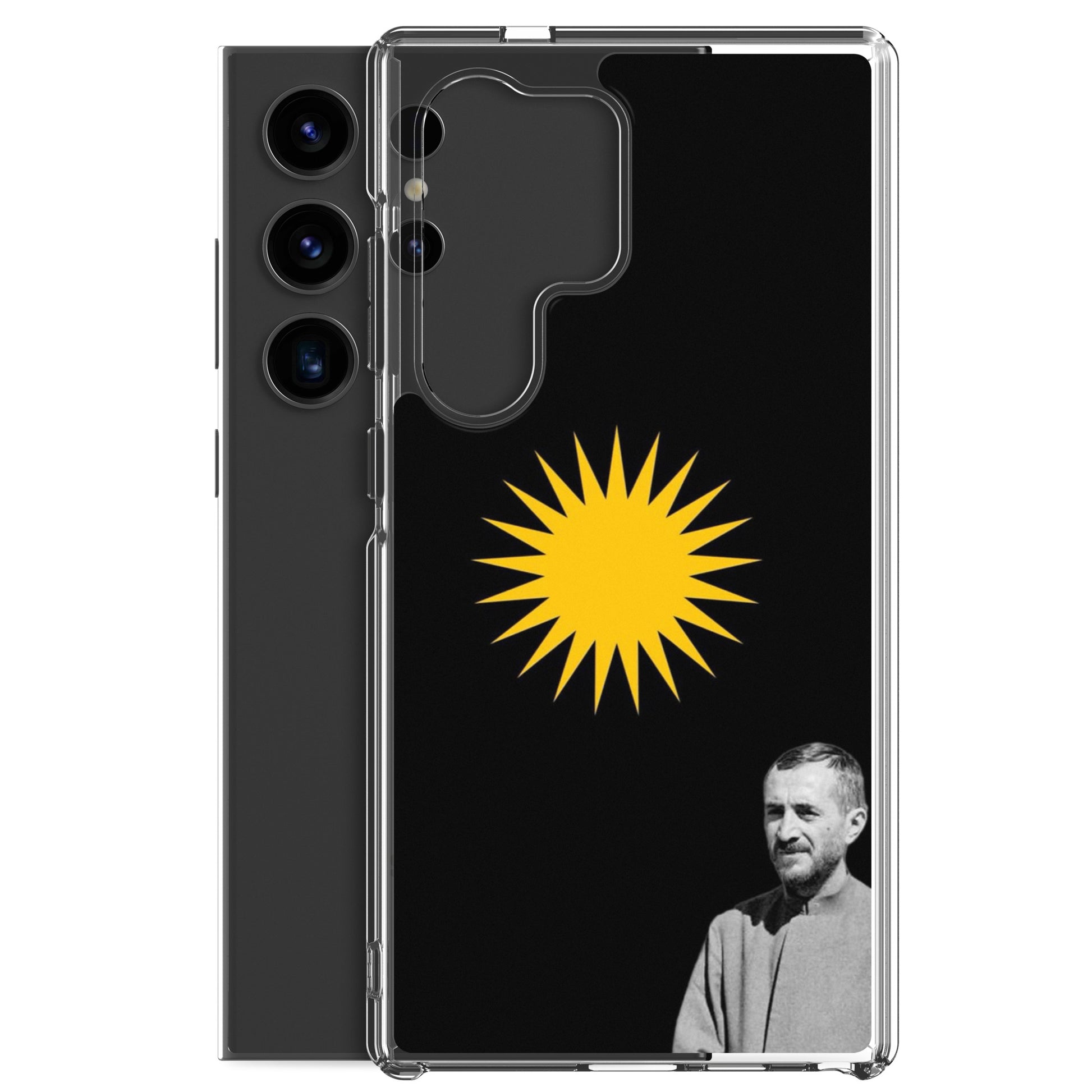 Qazi Muhamad Clear Samsung Case | Kurdish 2+2=1 Phone Case - Kurdish Identity Phone Case | MarsoniPrint