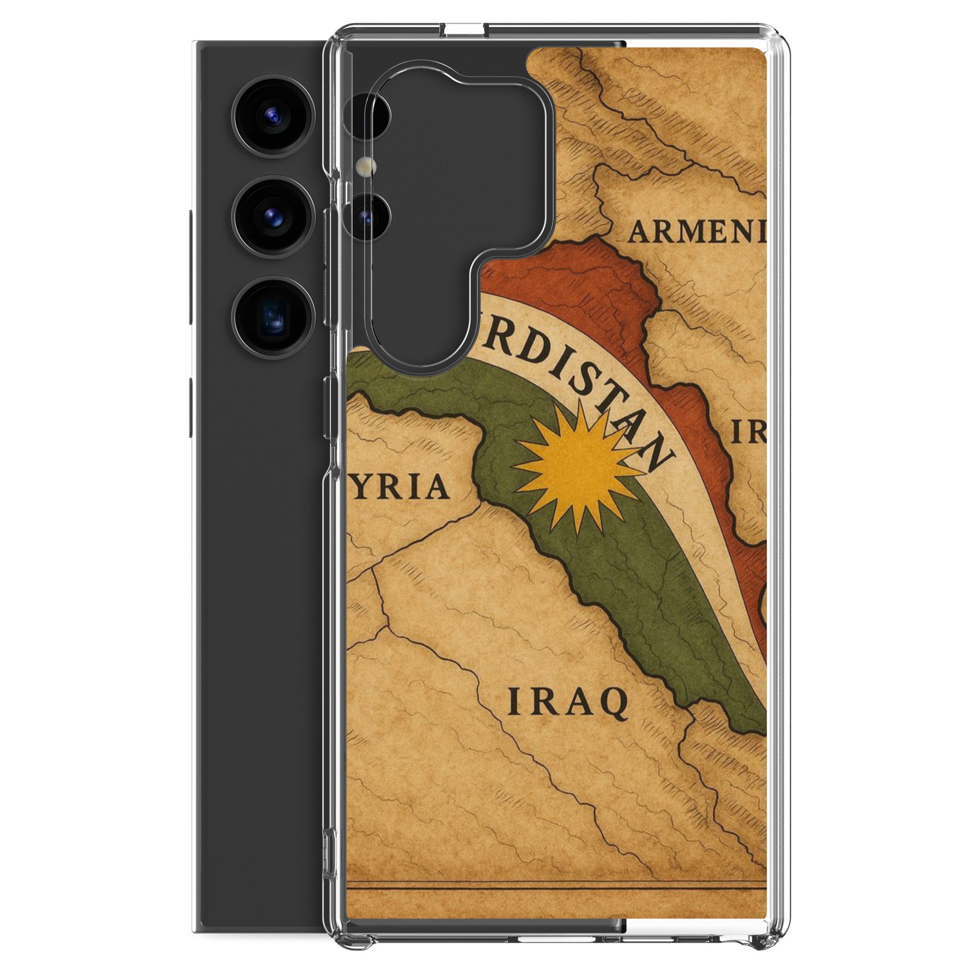 Kurdistan Map Clear Samsung Case | Kurdish Flag 2+2=1 - Kurdish Identity Phone Case | MarsoniPrint