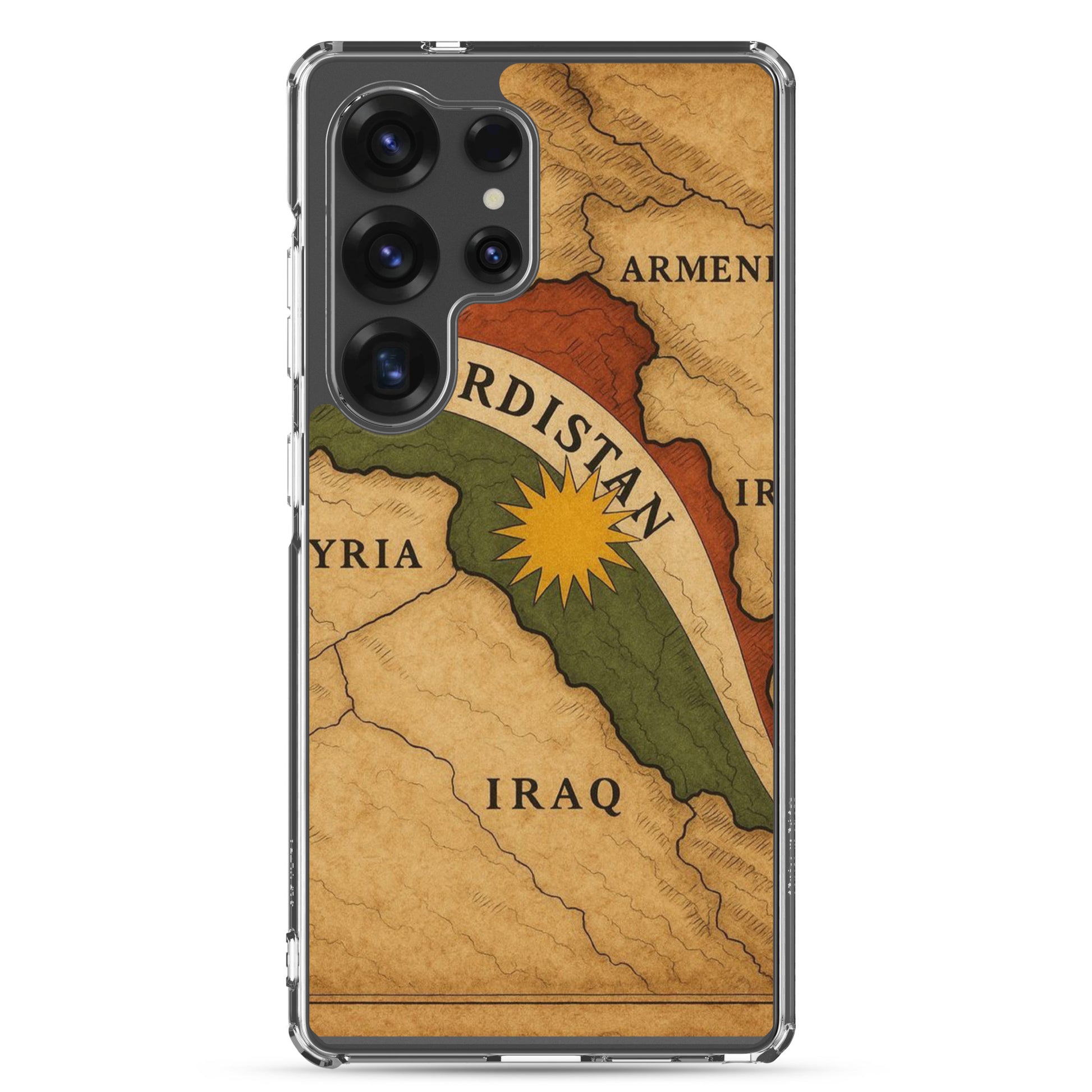 Kurdistan Map Clear Samsung Case | Kurdish Flag 2+2=1 - Kurdish Identity Phone Case | MarsoniPrint