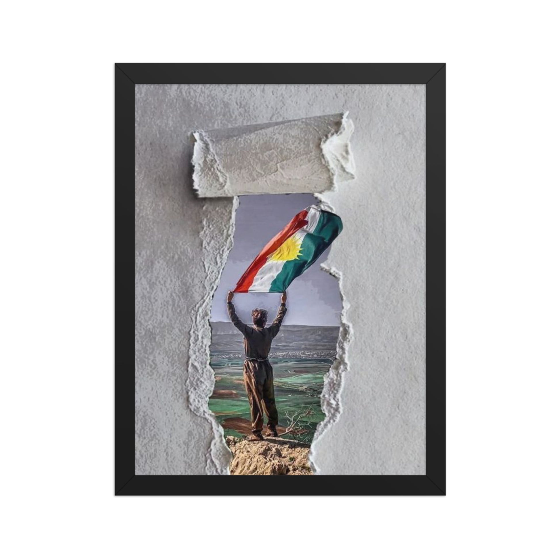 Kurdistan Flag Framed Poster | 2+2=1 Wall Art - Kurdish Wall Art Poster | MarsoniPrint